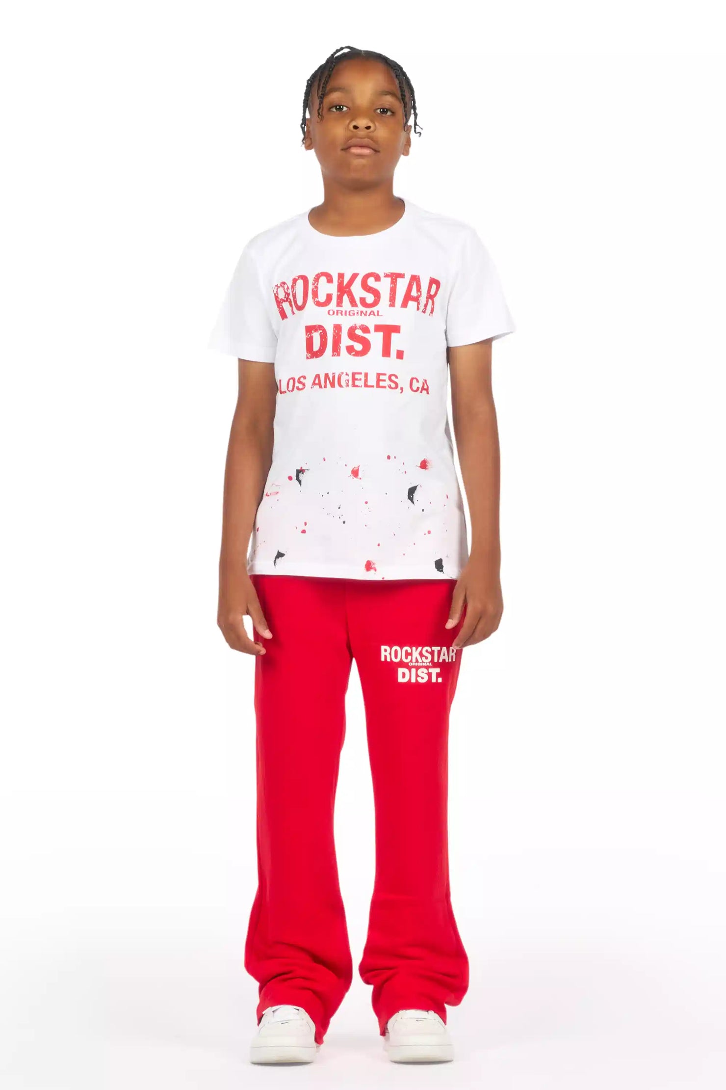 Boys Alpine Red Stacked Trackpant