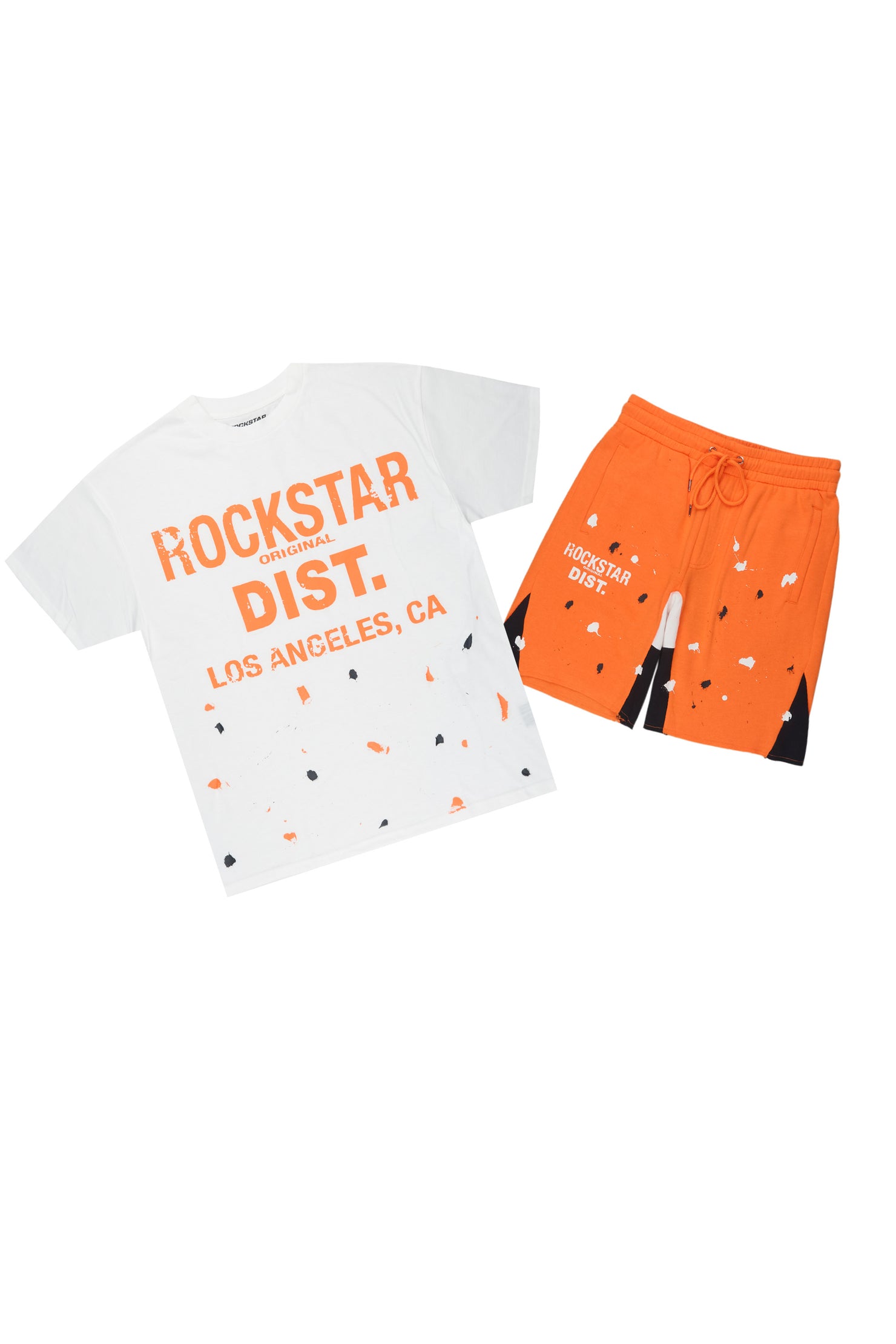 Scottie White/Orange Painter T-Shirt/Short Set