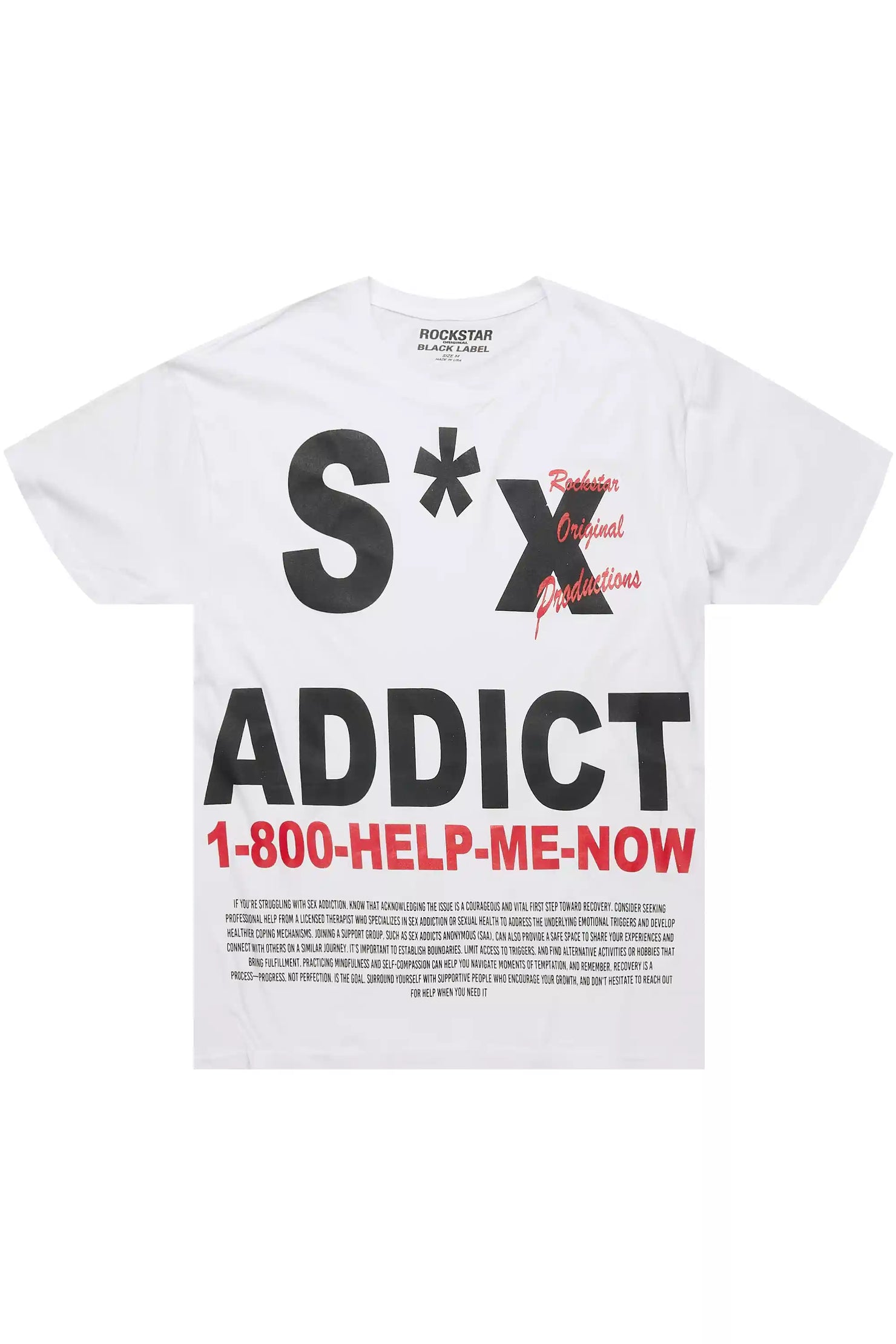 Addict White Graphic T-Shirt