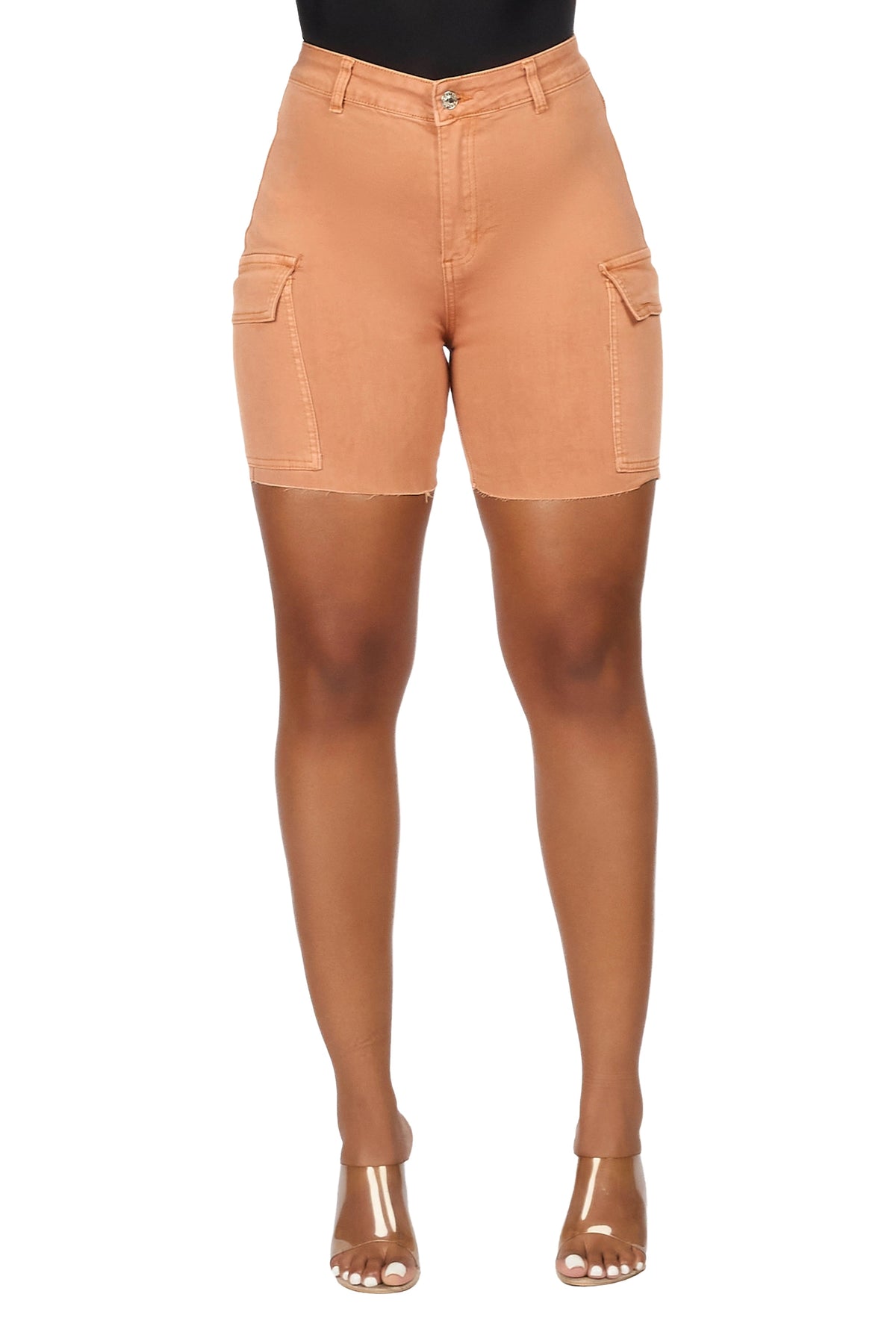 Natalia Tan Cargo Denim Short