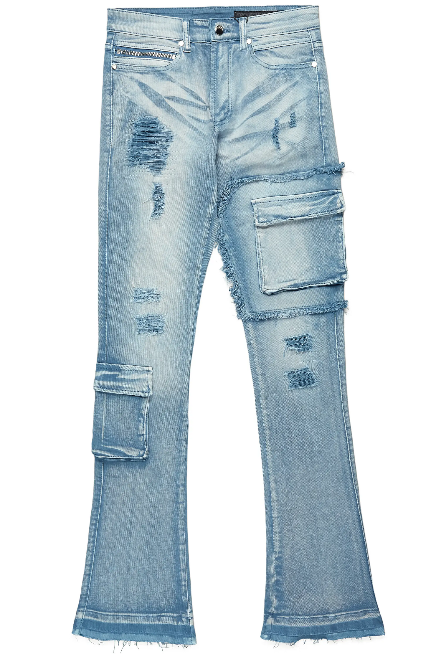 Zaxton Blue Stacked Flare Jean