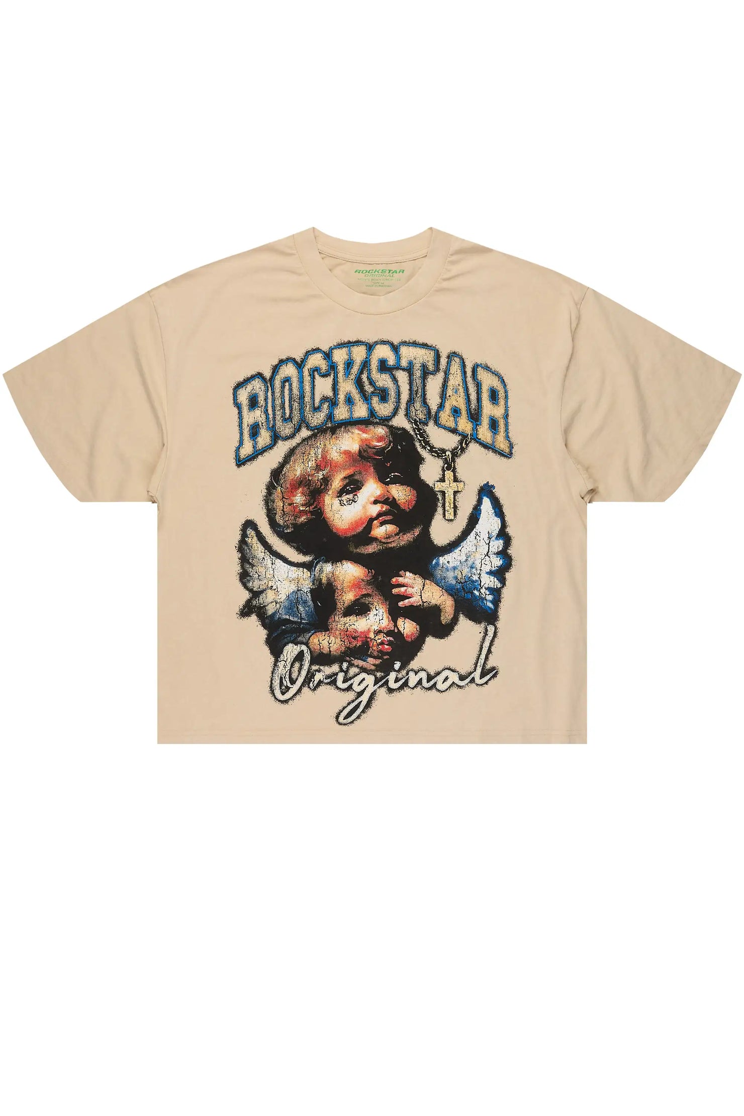 Deiter Beige Boxy Crop T-Shirt