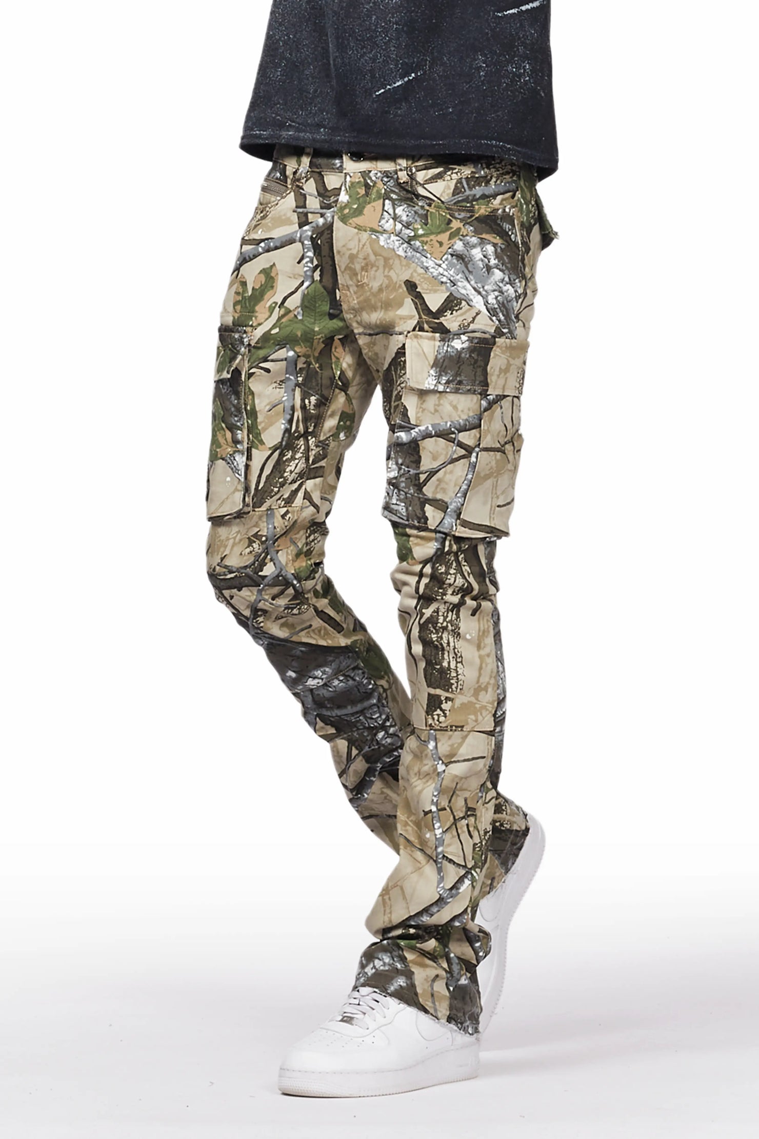 Merrik Tree Camo Stacked Flare Jean