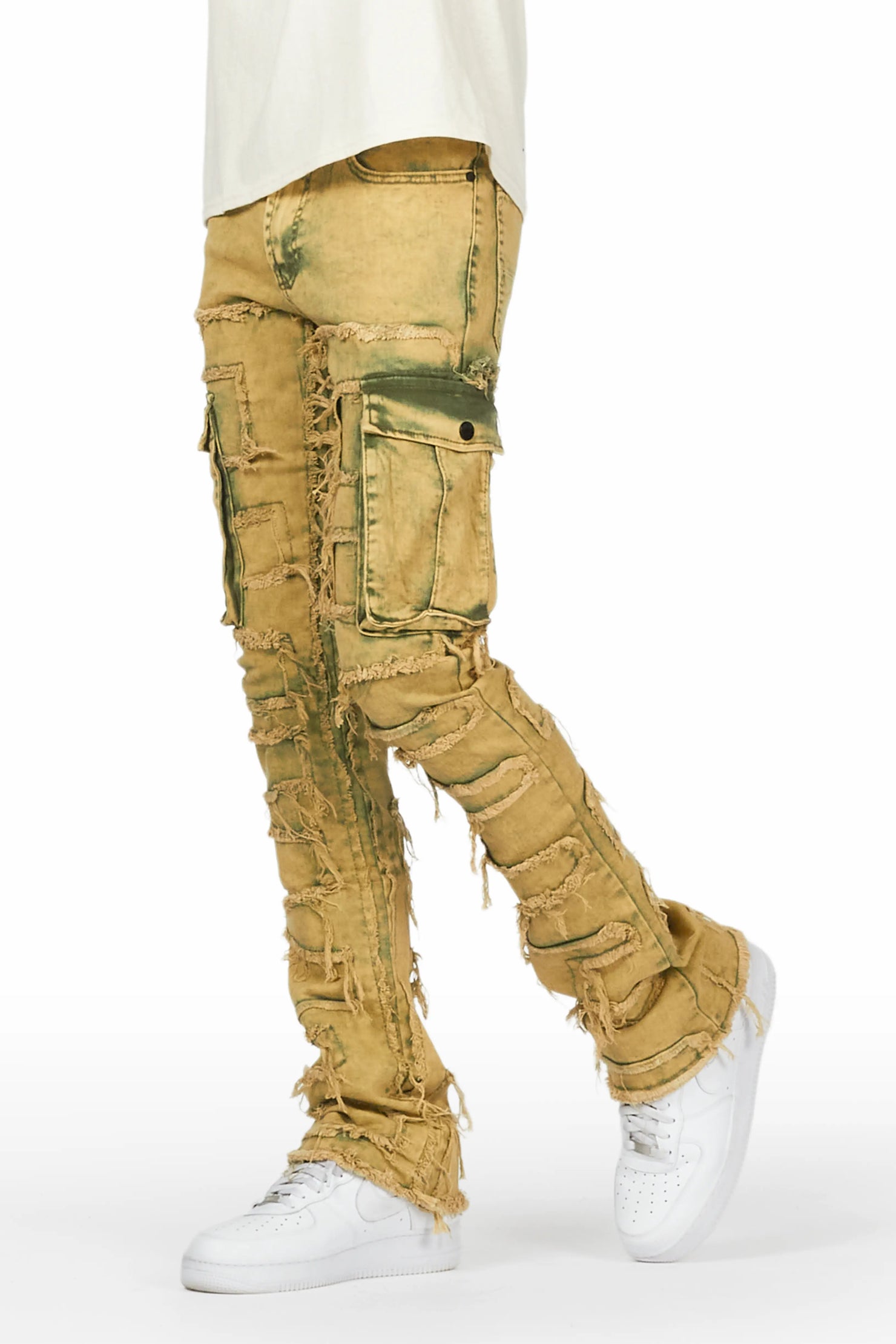 Slater Yellow Stacked Flare Jean