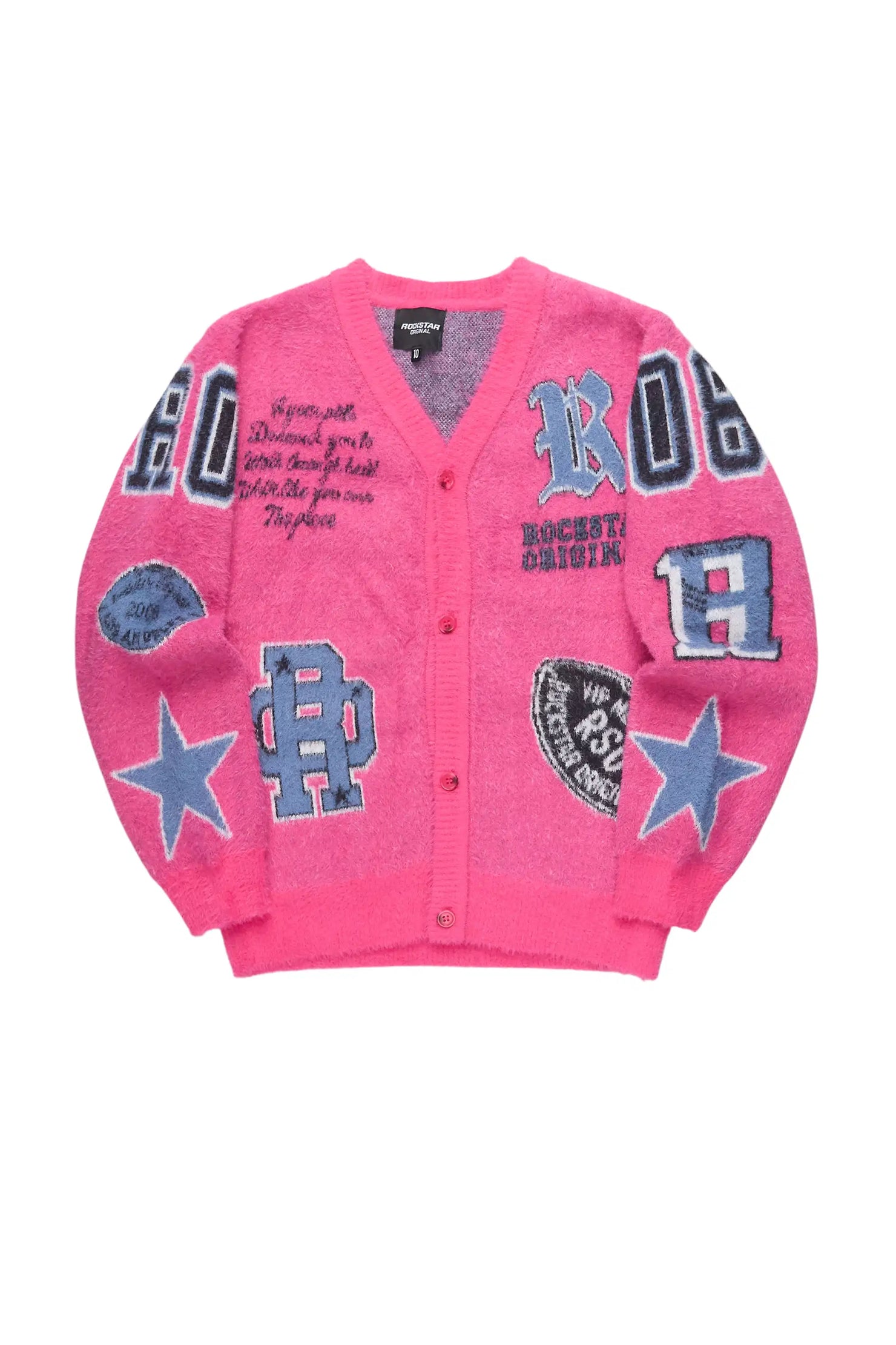 Girls Delling Pink Mohair Knit Cardigan
