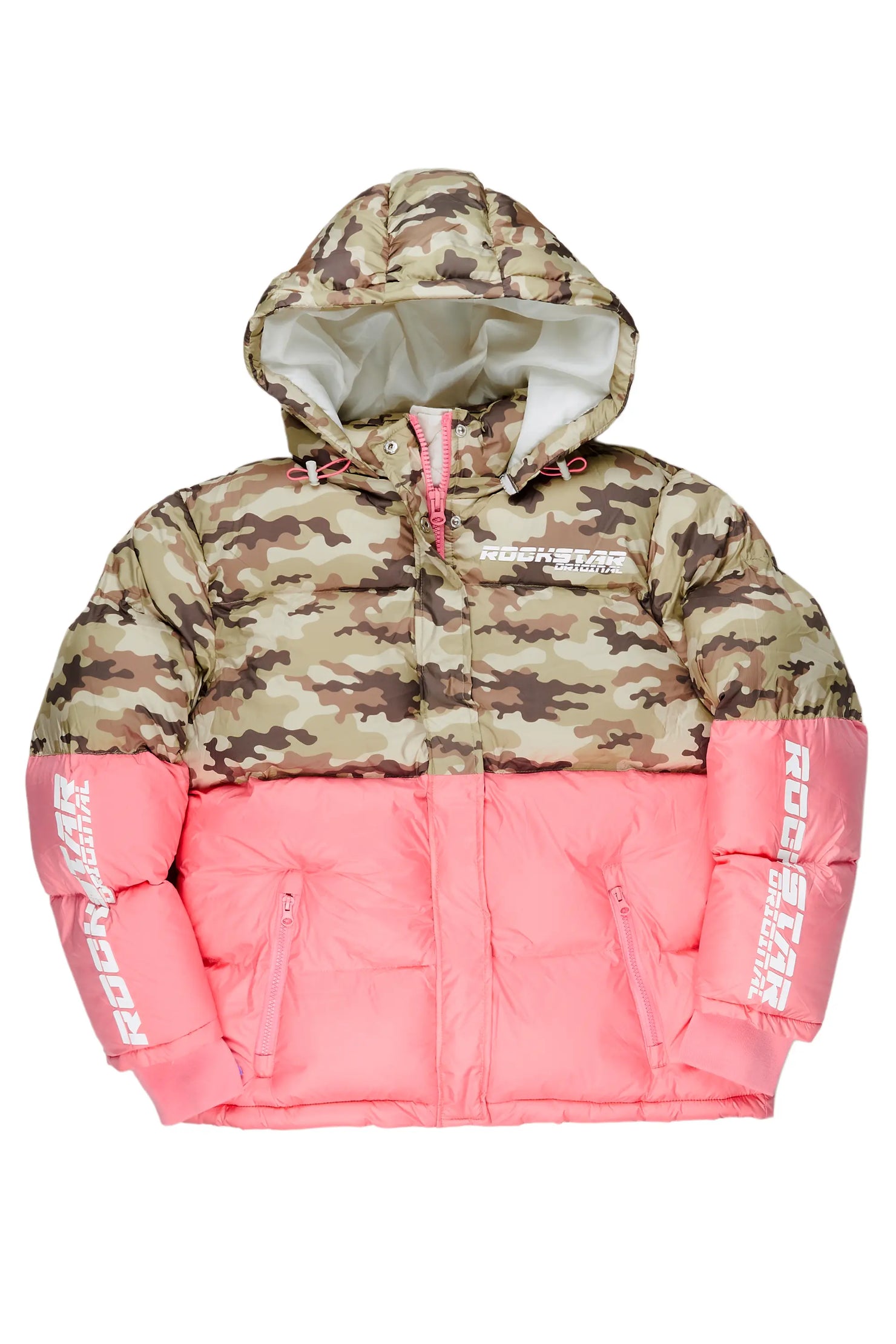 Jennay Pink/Camo Puffer Jacket