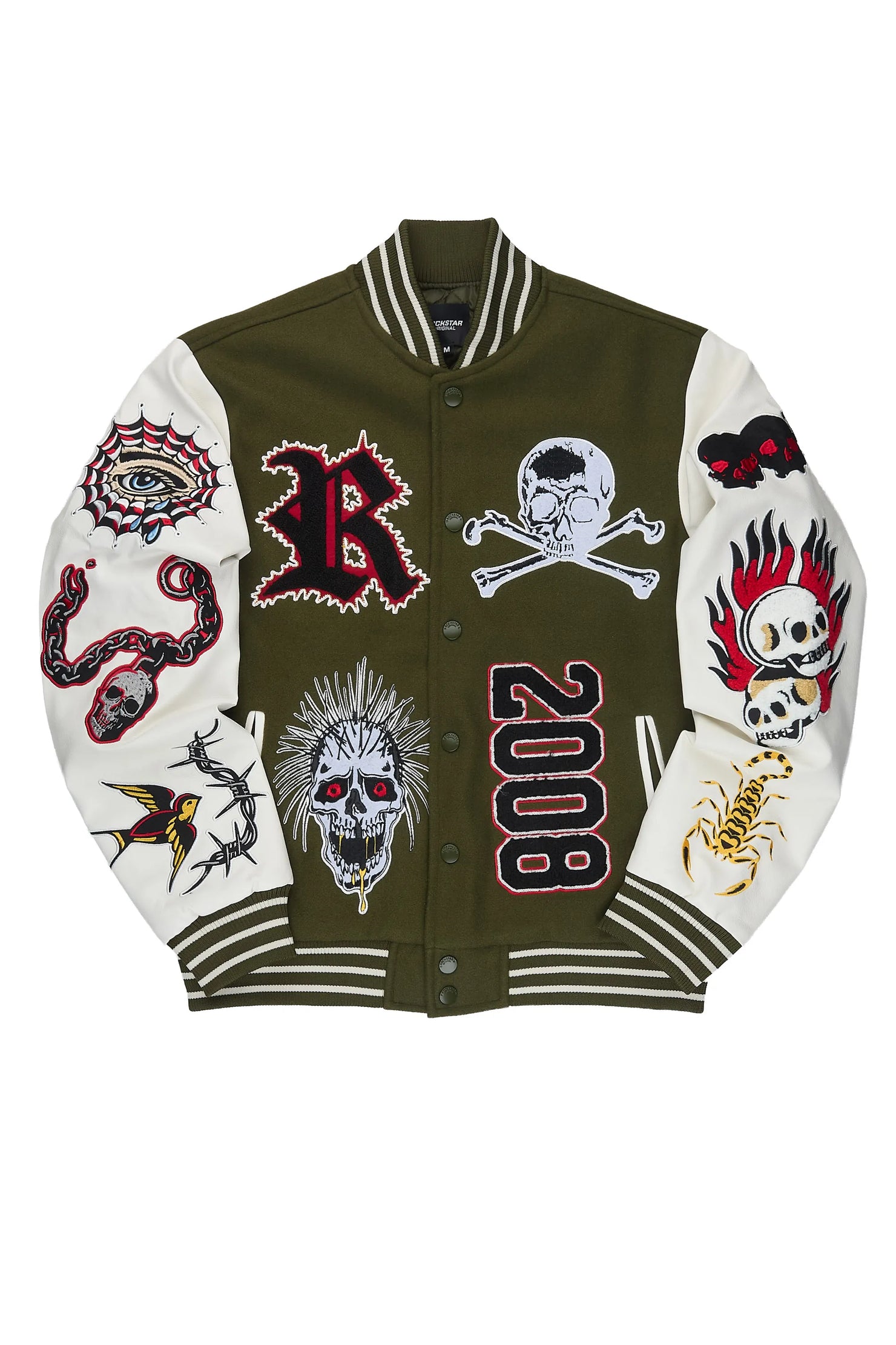 Brennin Olive Varsity Jacket