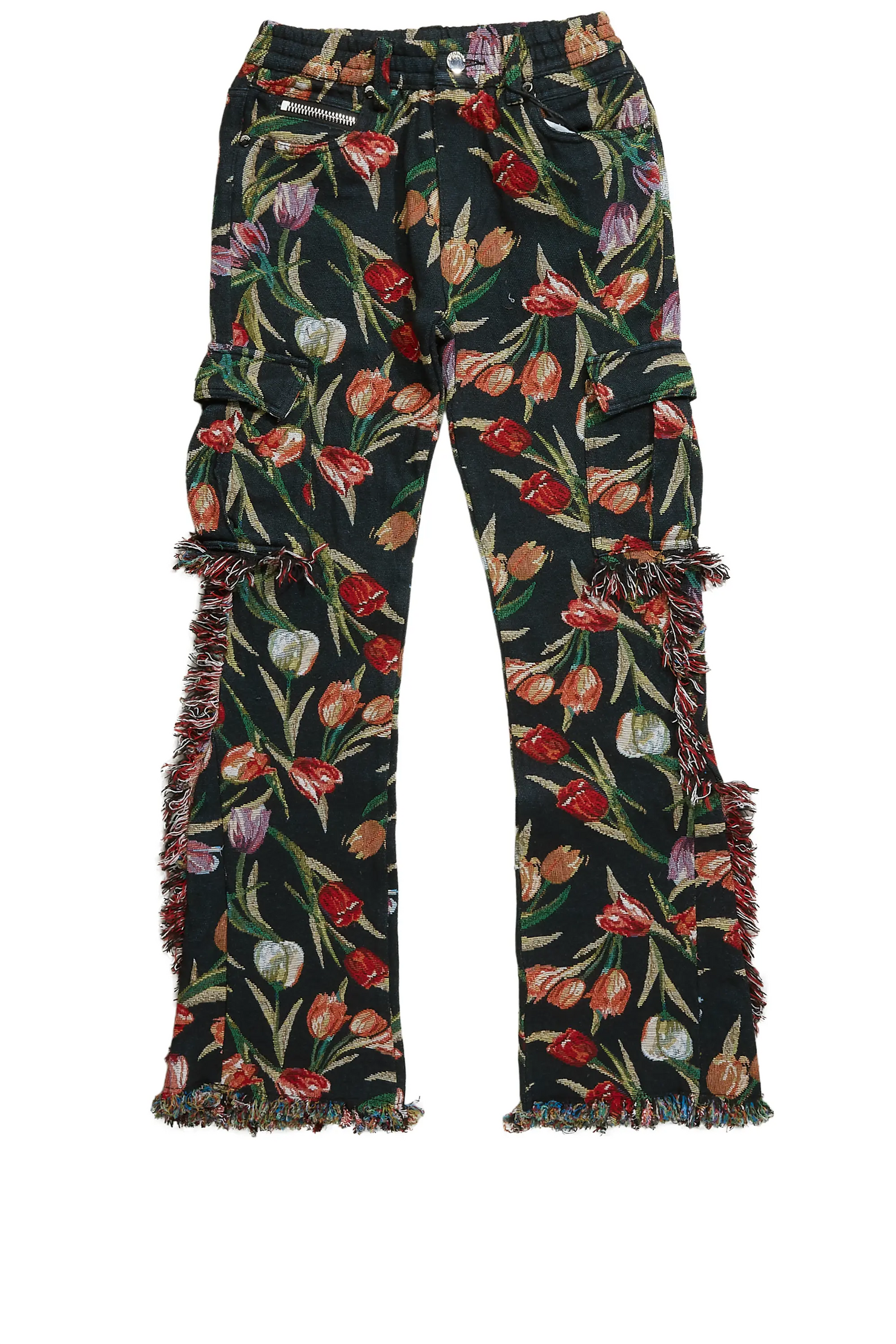 Boys Ayami Black Slim Tapestry Flare Pants