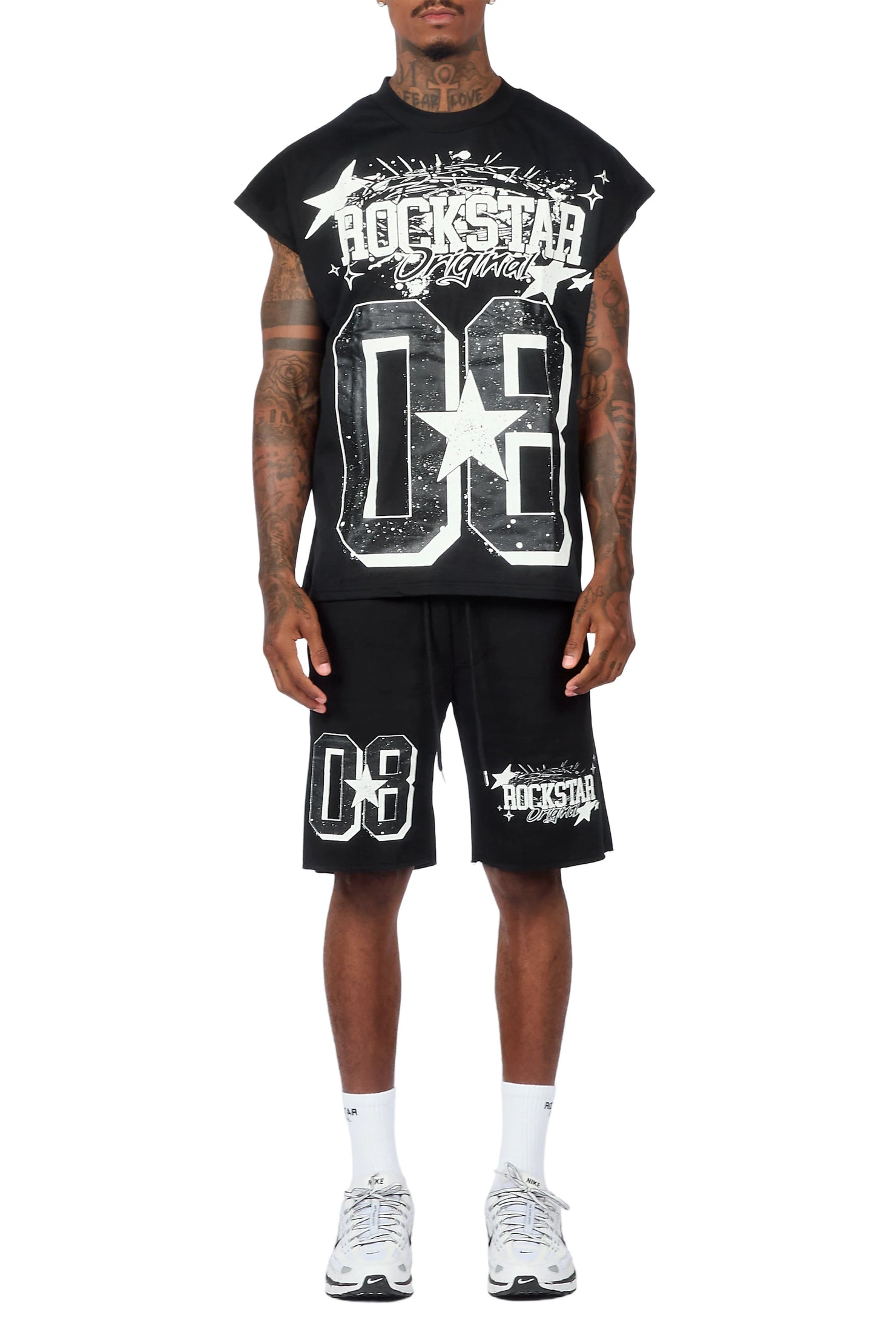 Allstar Cut Sleeve Black/White T-Shirt Short Set