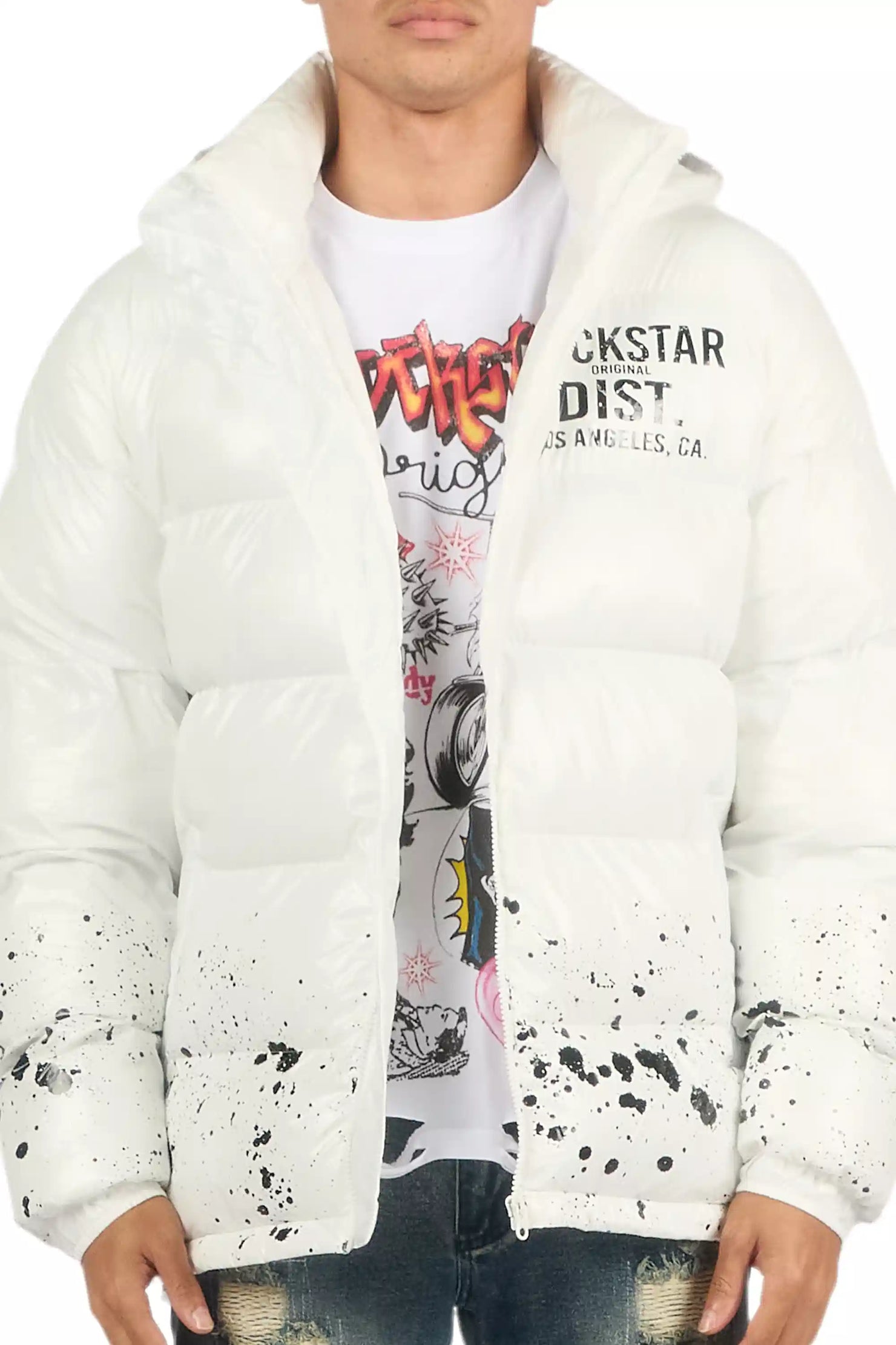 Raffer White Heavy Puffer Jacket