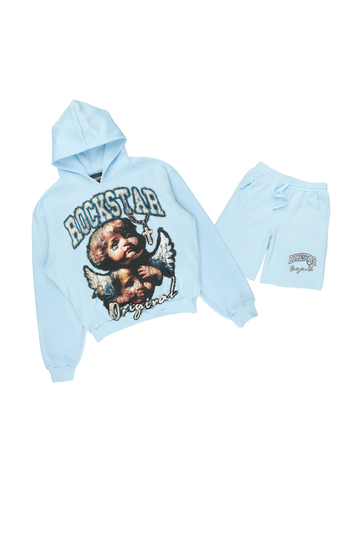 Boys Deiter Baby Blue Hoodie Short Set
