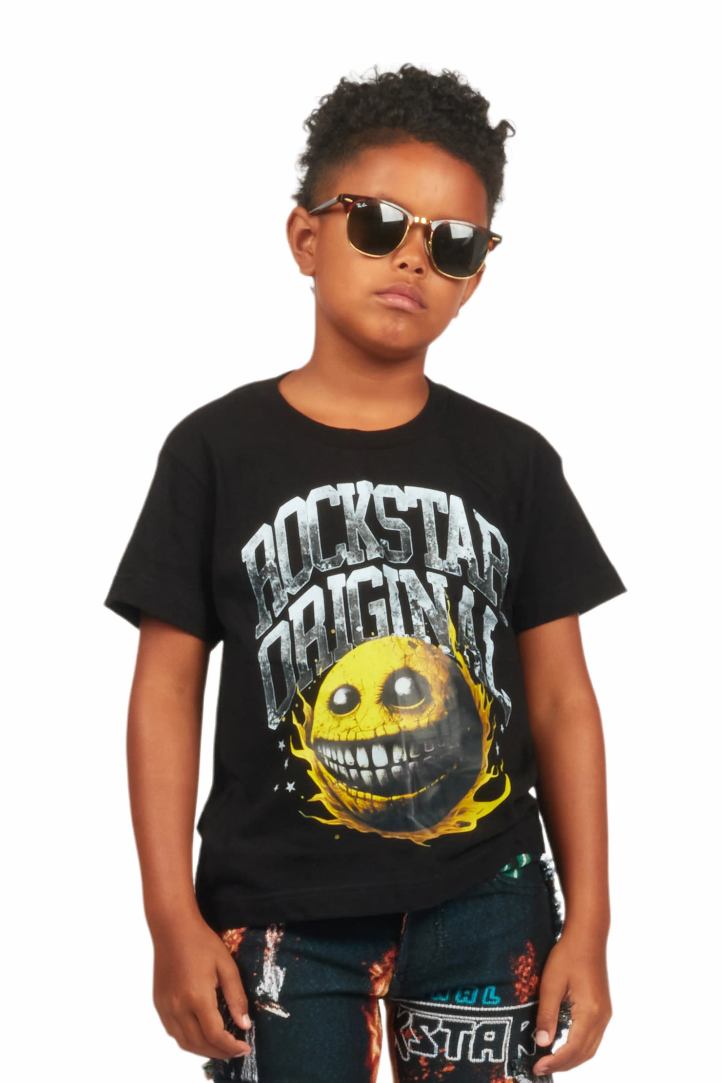 Boys Parsons Black Graphic T-Shirt