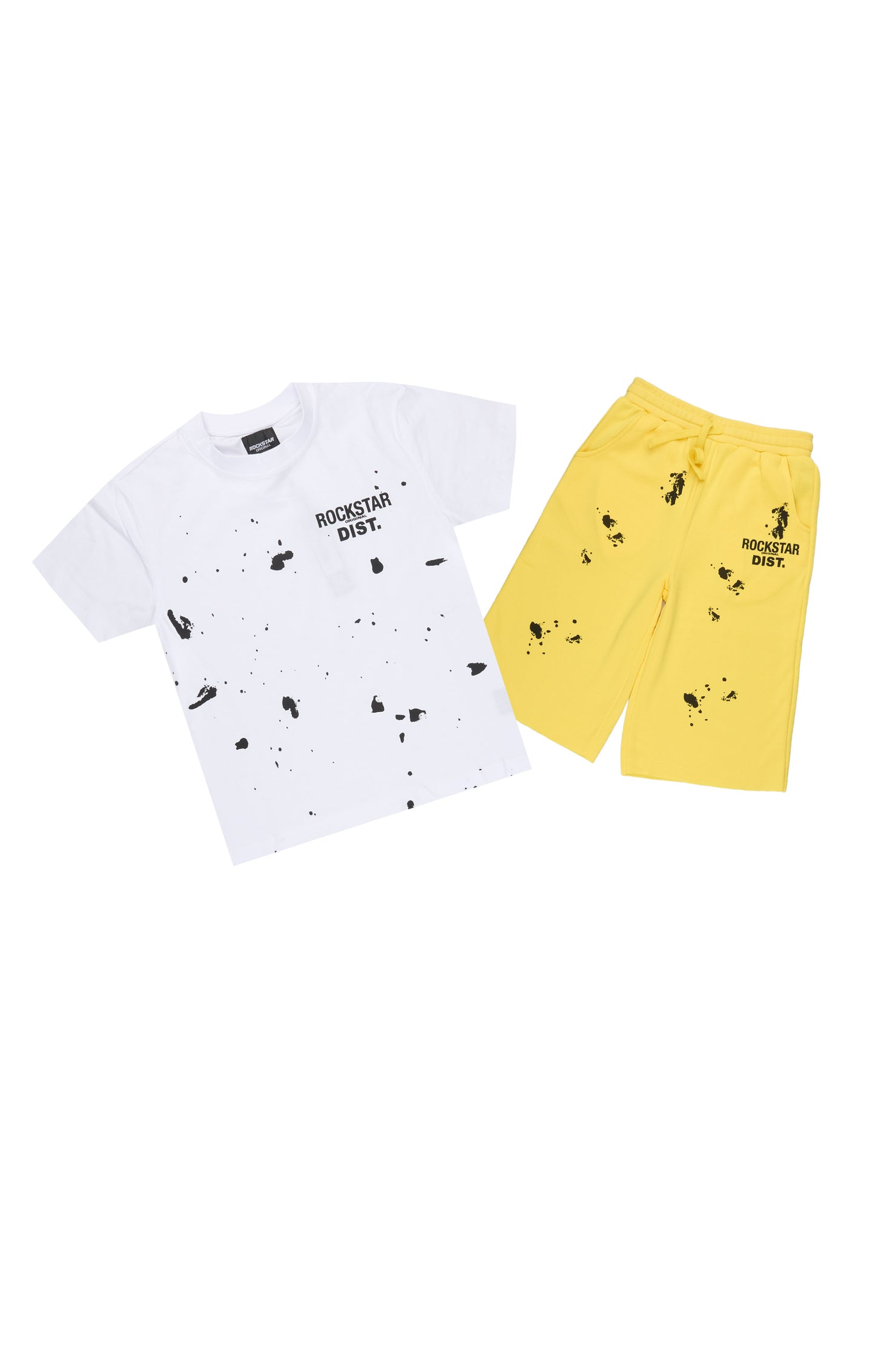 Boys Raffer White/Yellow T-Shirt Jort Set