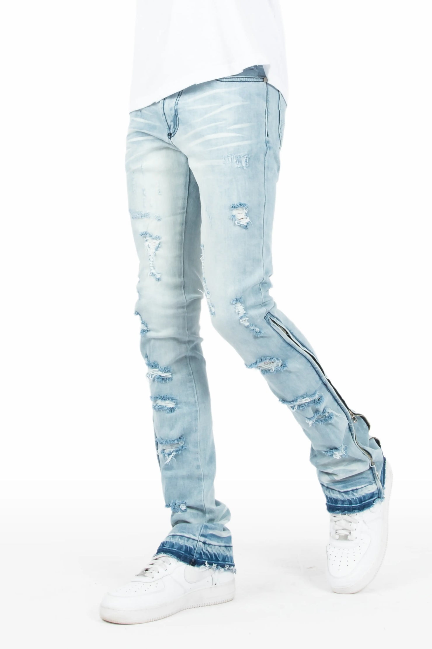 Aesal Blue Stacked Flare Jean