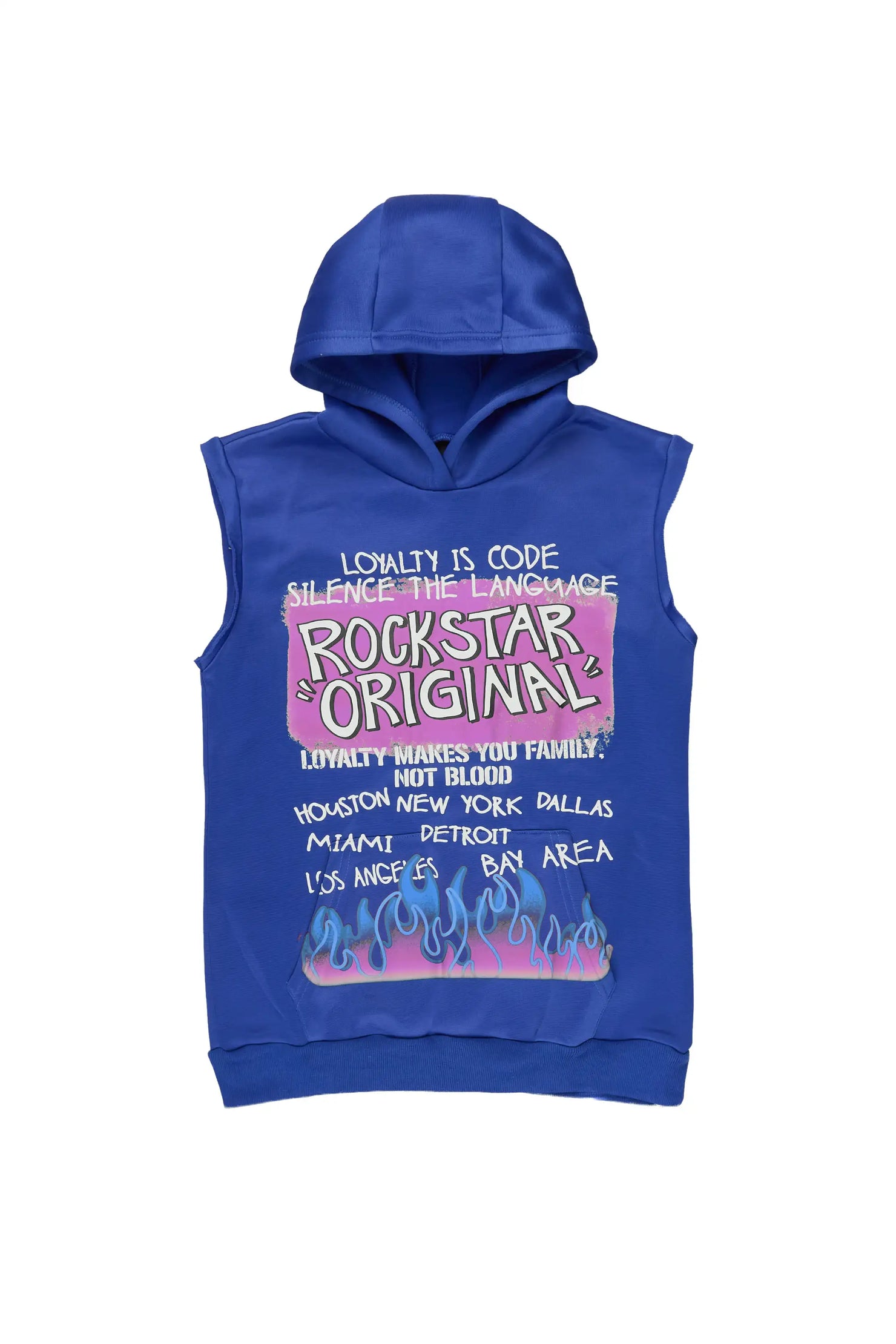 Girls Bridgette Royal Blue Cut Sleeve Hoodie