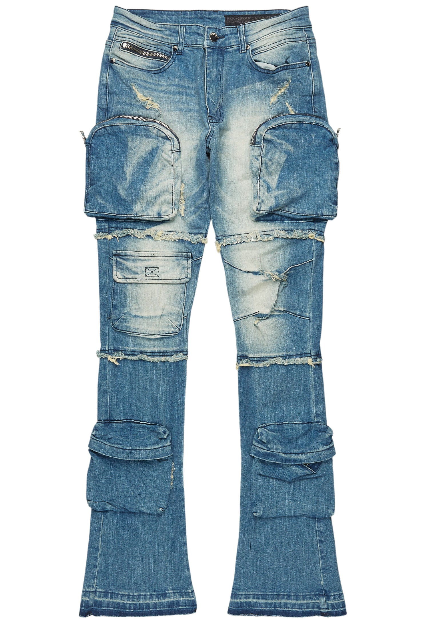 Shift Dirty Blue Stacked Flare Jean