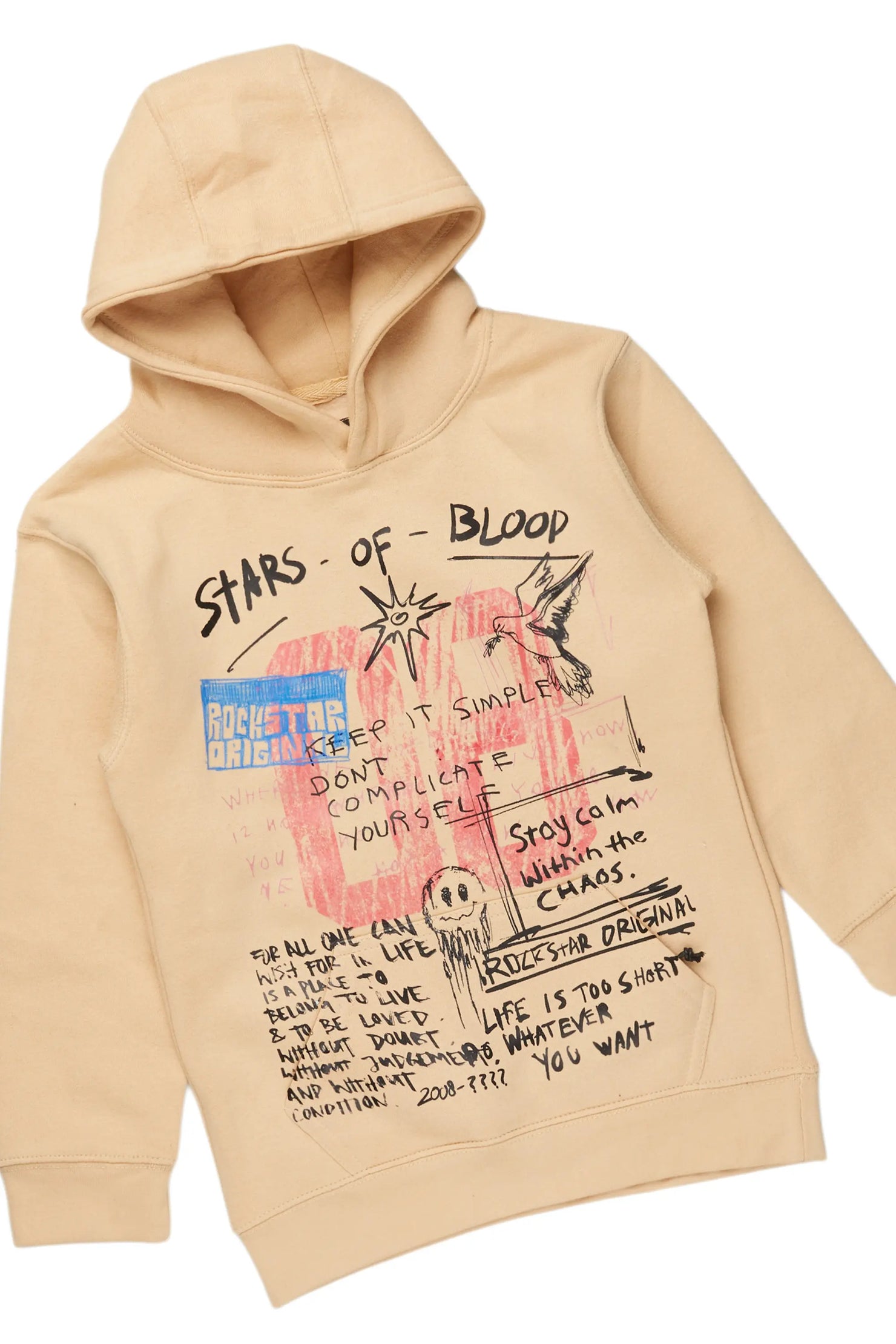 Boys Gabin Beige Hoodie/Baggy Fit Jean Set