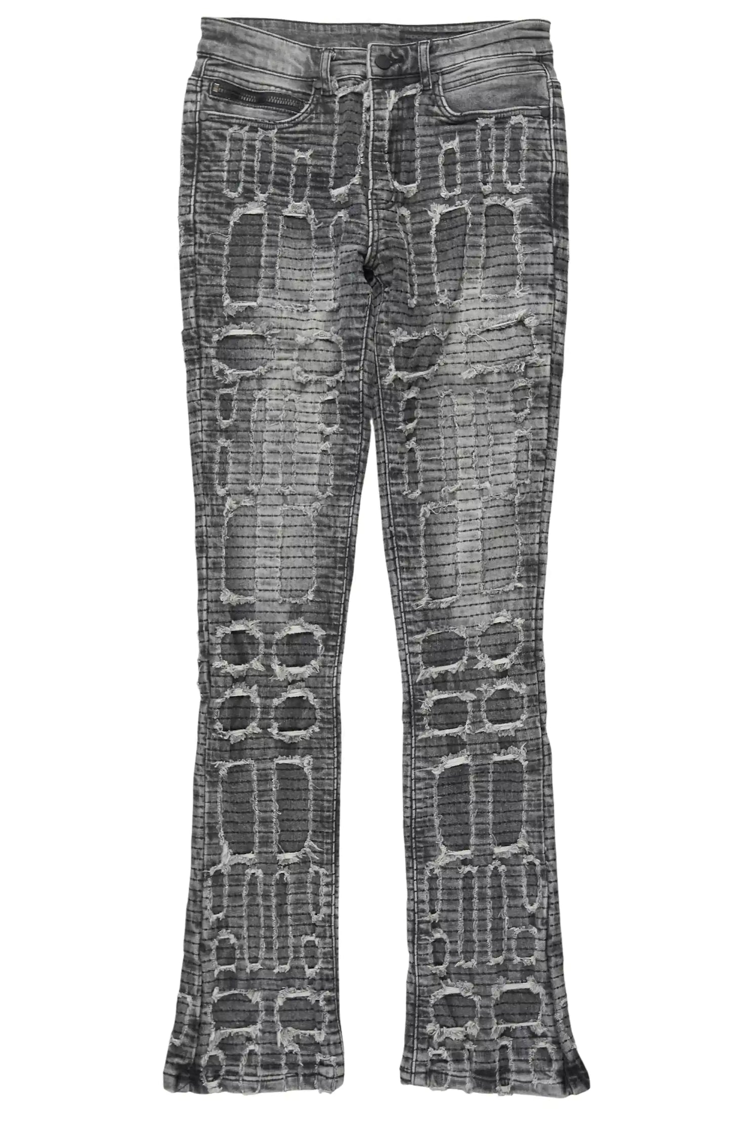 Gribo Grey Stacked Flare Jean