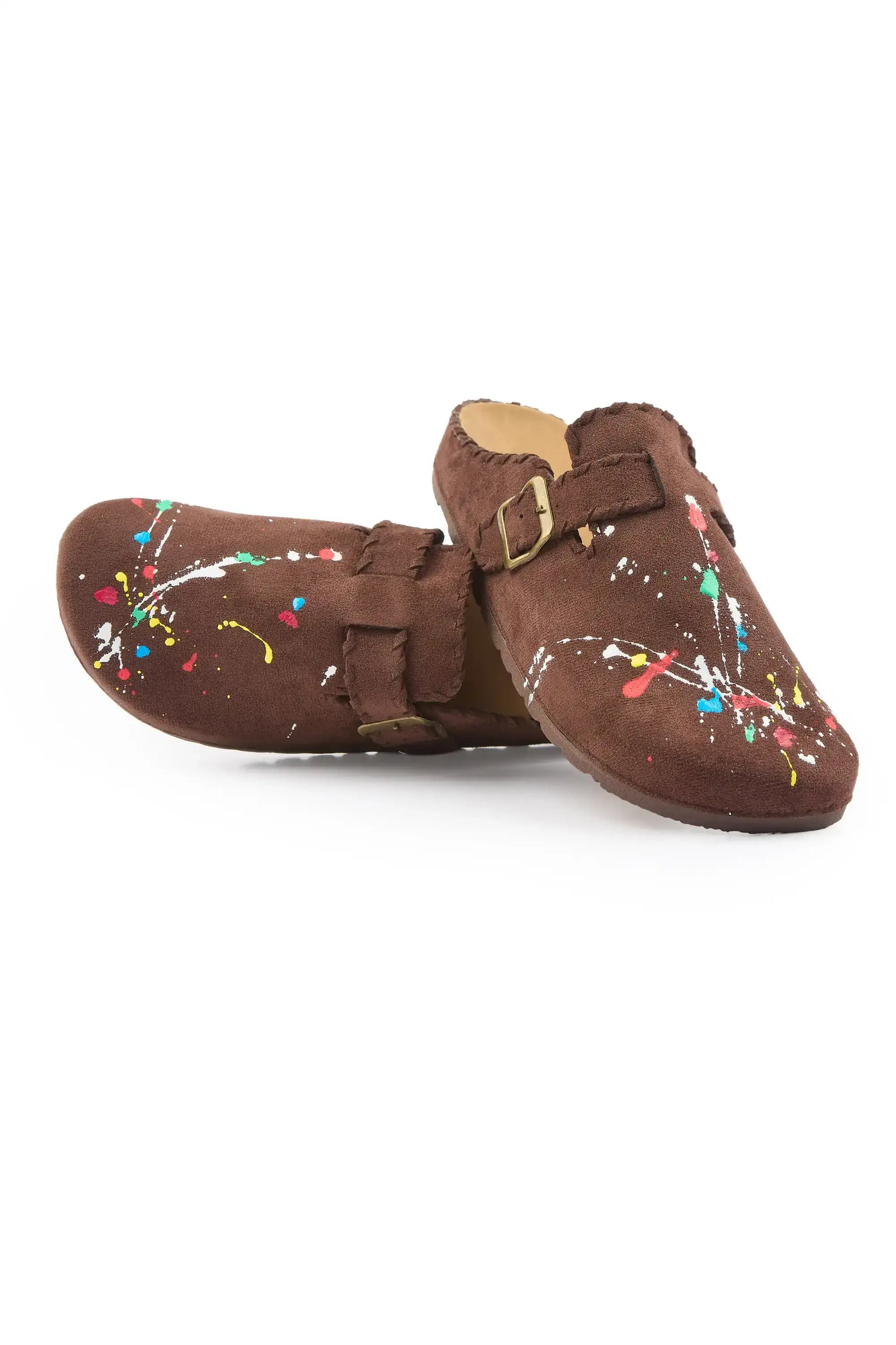 Dazia Brown Painted Mules