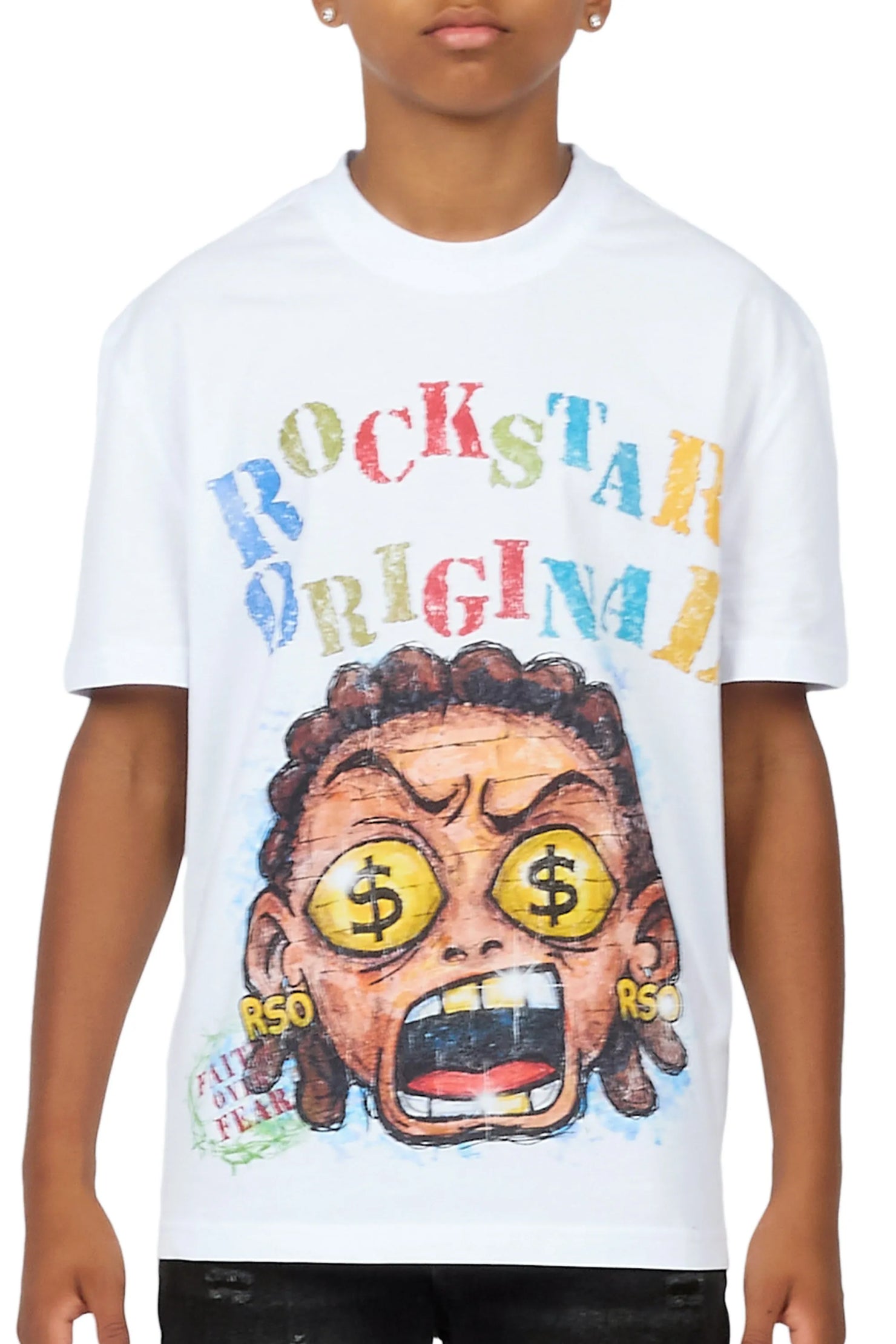 Boys Jagger White Graphic T-Shirt