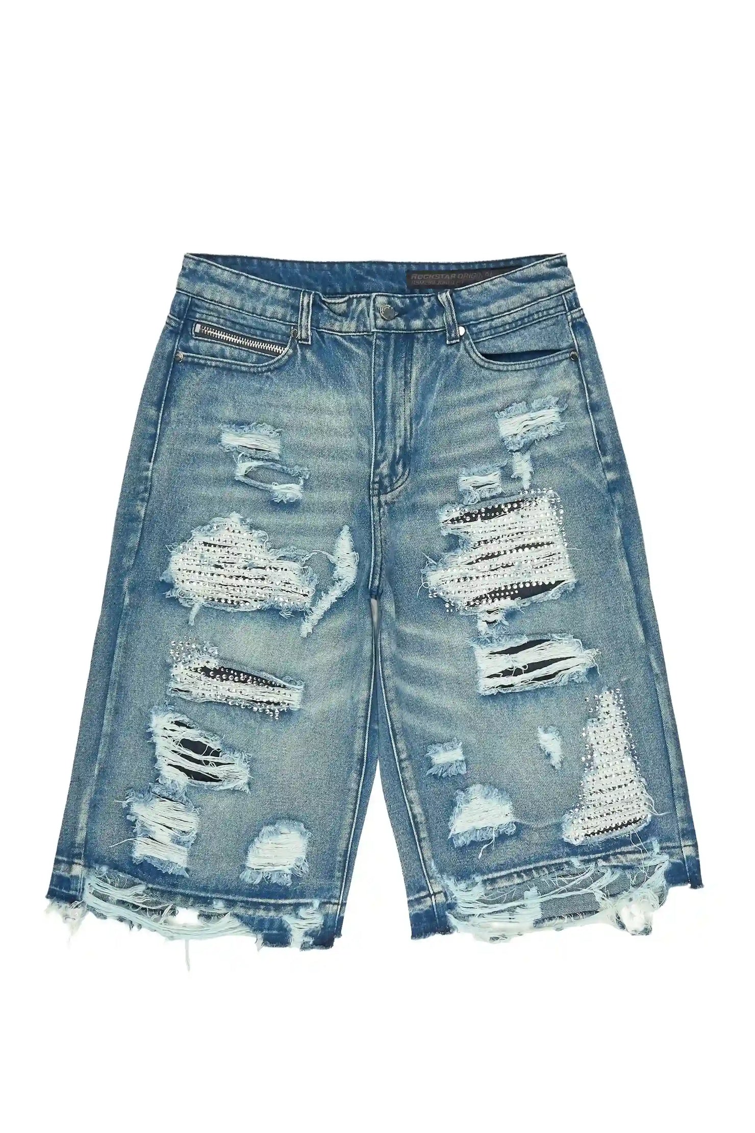 Mathey Medium Blue Rhinestone Jort