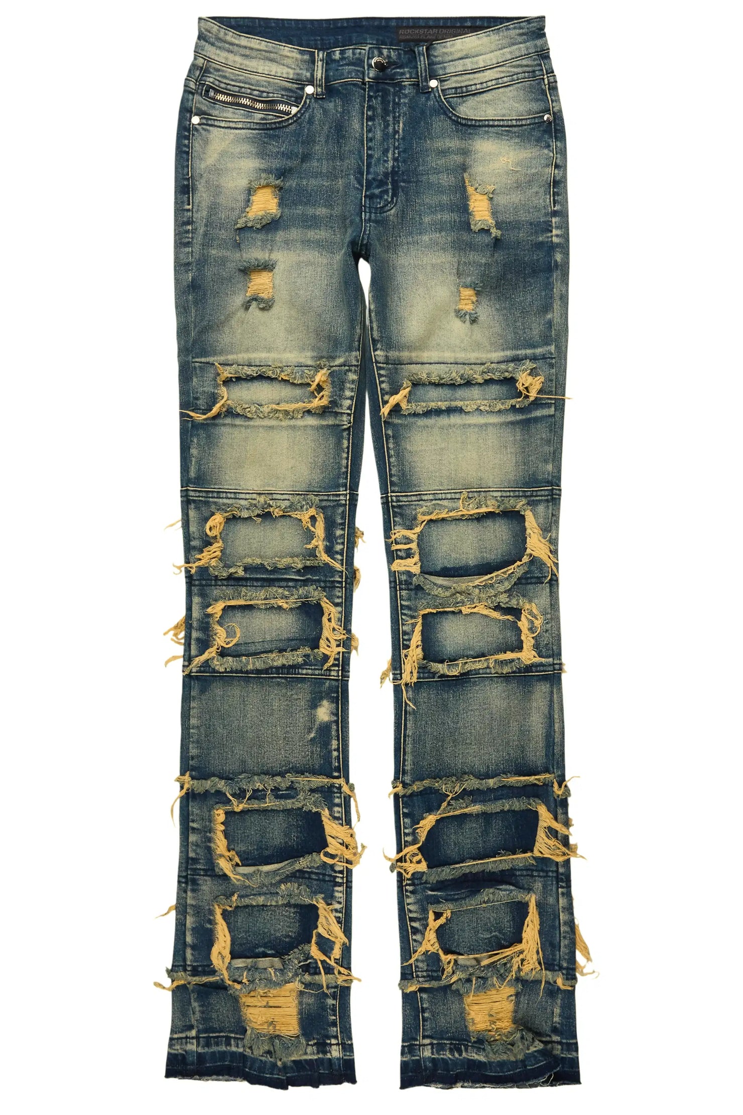 Vasco Tint Blue Stacked Flare Jean