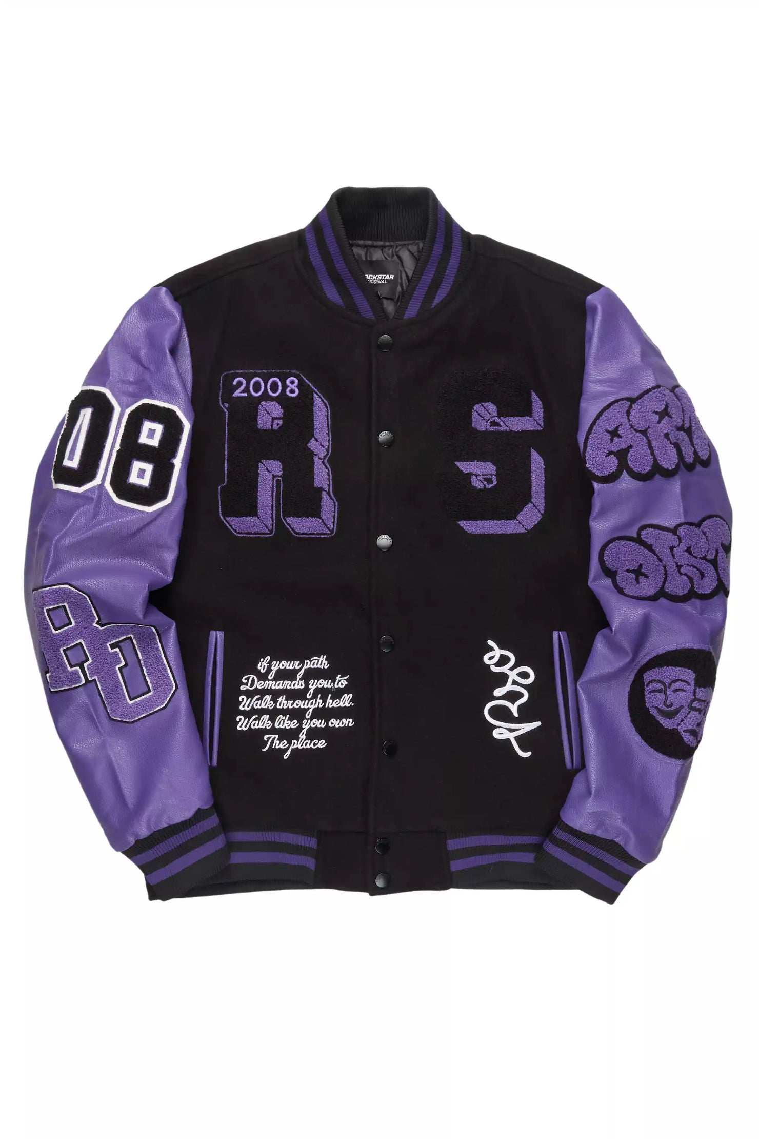 Leslaw Purple/Black Varsity Jacket