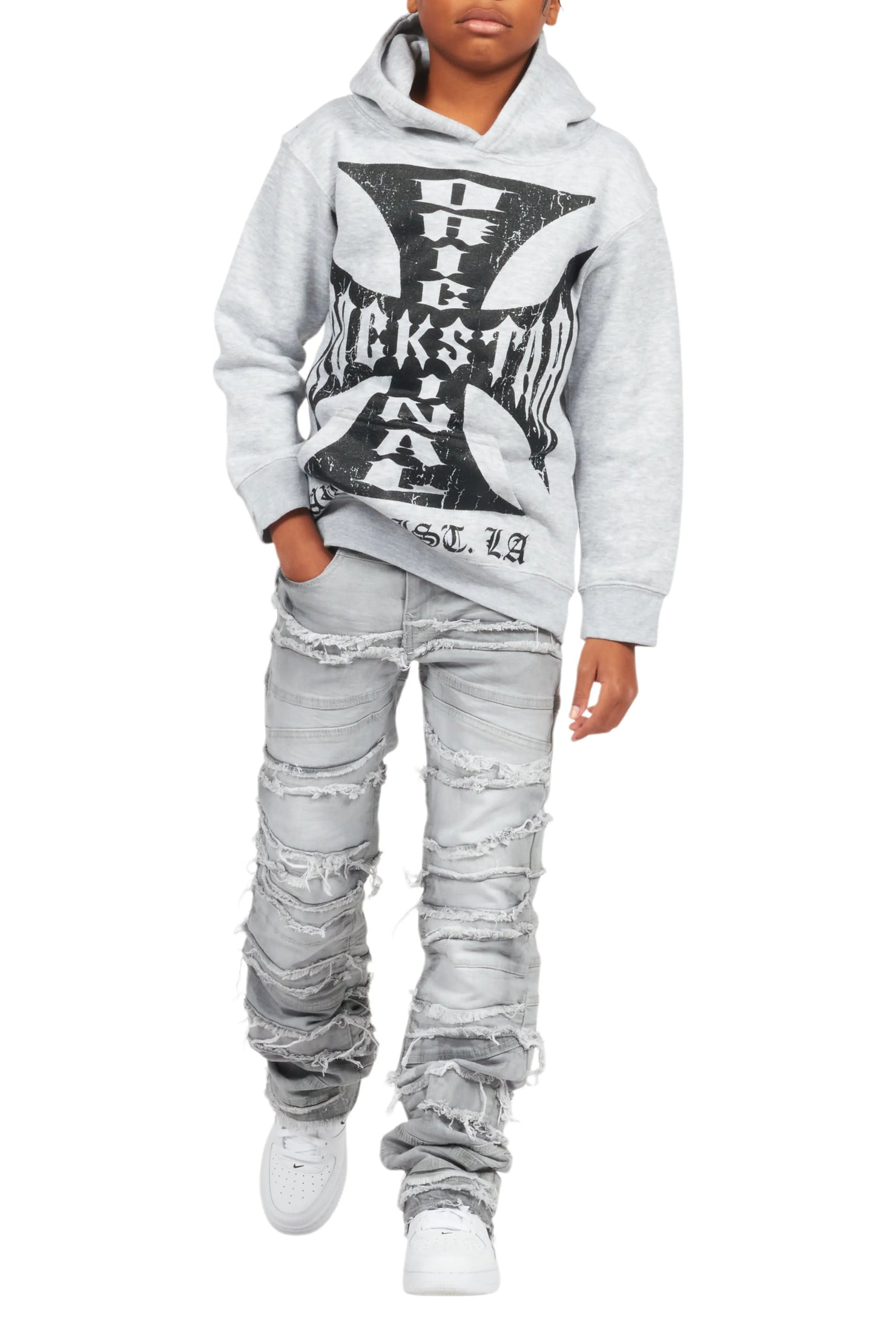 Boys Franko Light Grey Slim Fit Jean