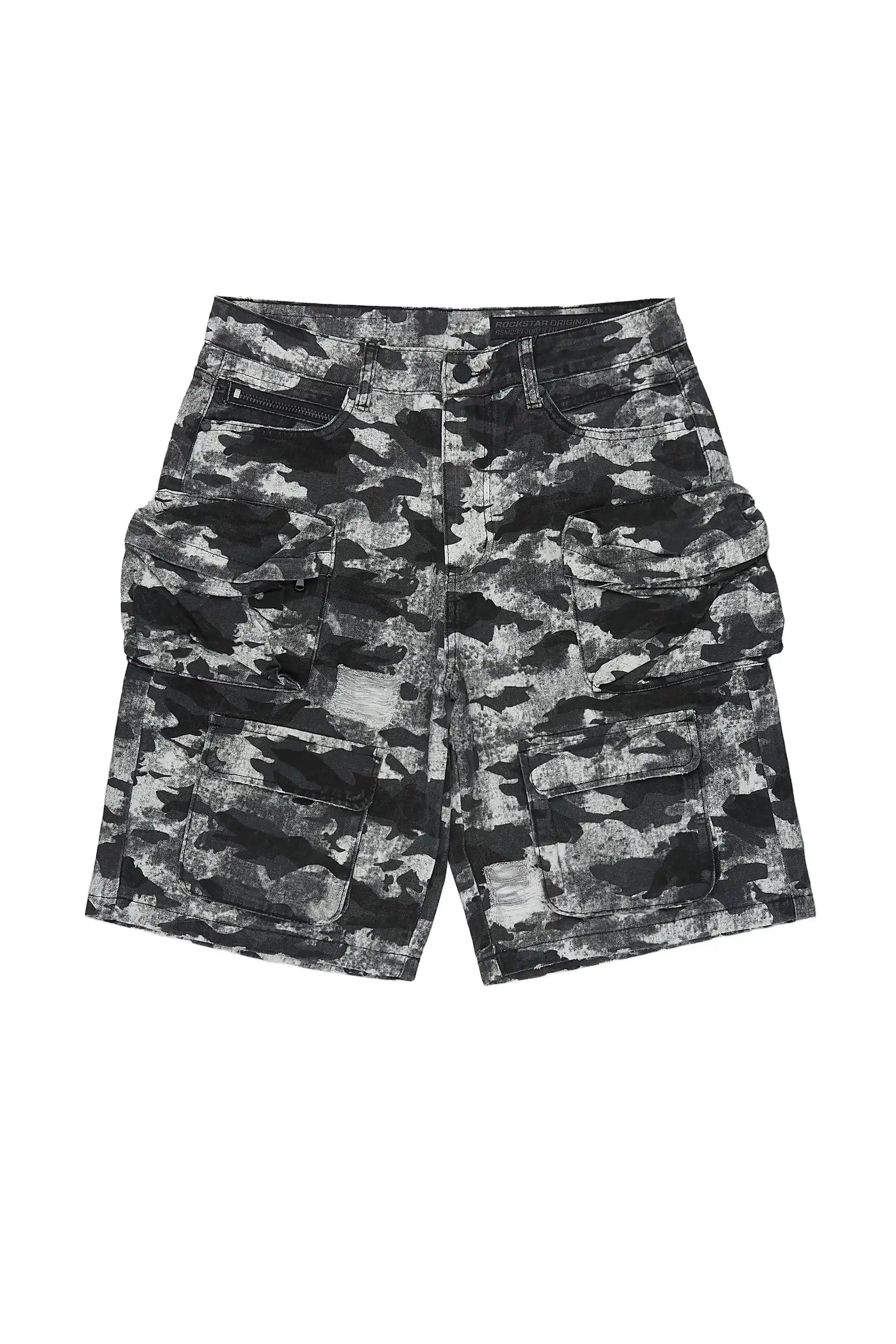 Savion Grey Camo Denim Short