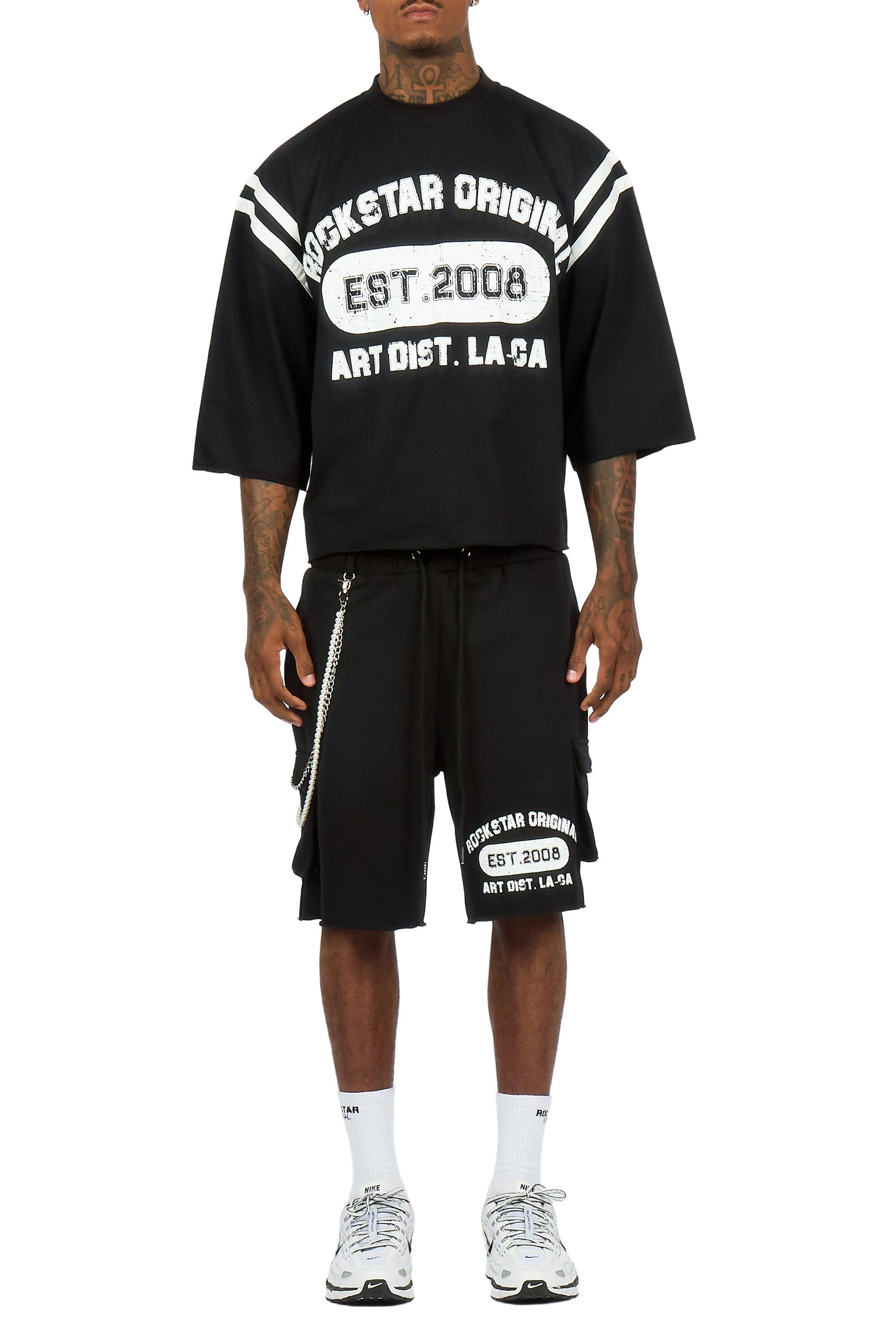 Alexander Black T-Shirt/ Double Waisted Short Set