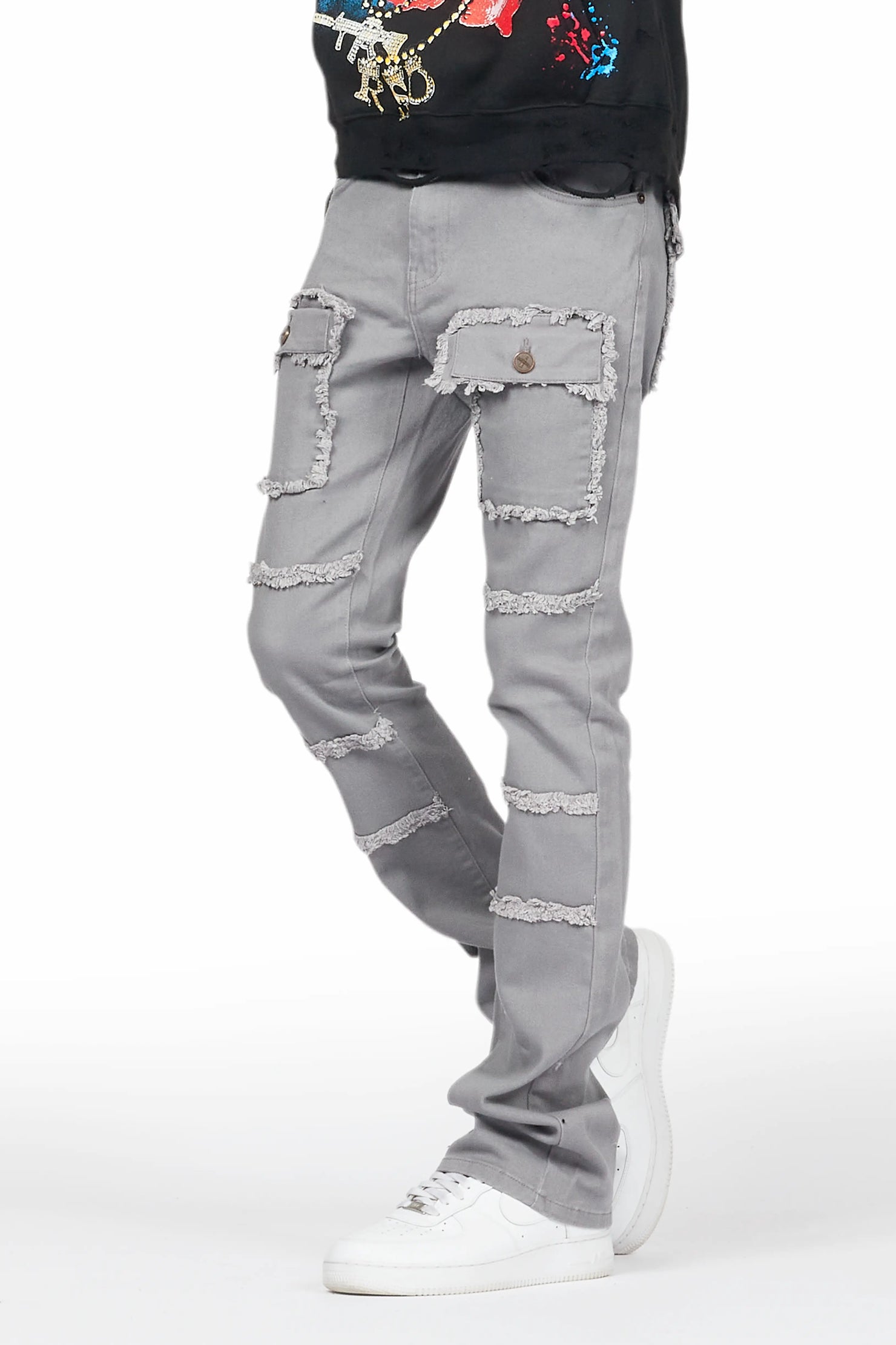 Gonave Black Hoodie/Stacked Flare Cargo Jean Bundle