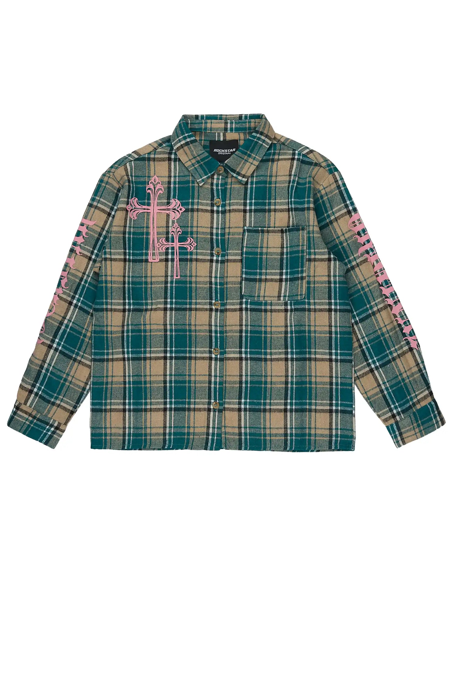 Girls Helder Green Flannel Shirt