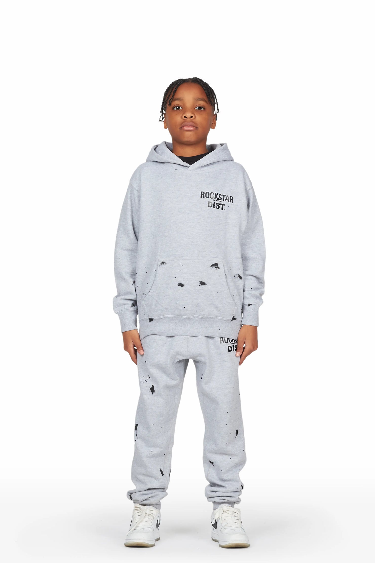 Boys Raffer Heather Grey Hoodie Track Set