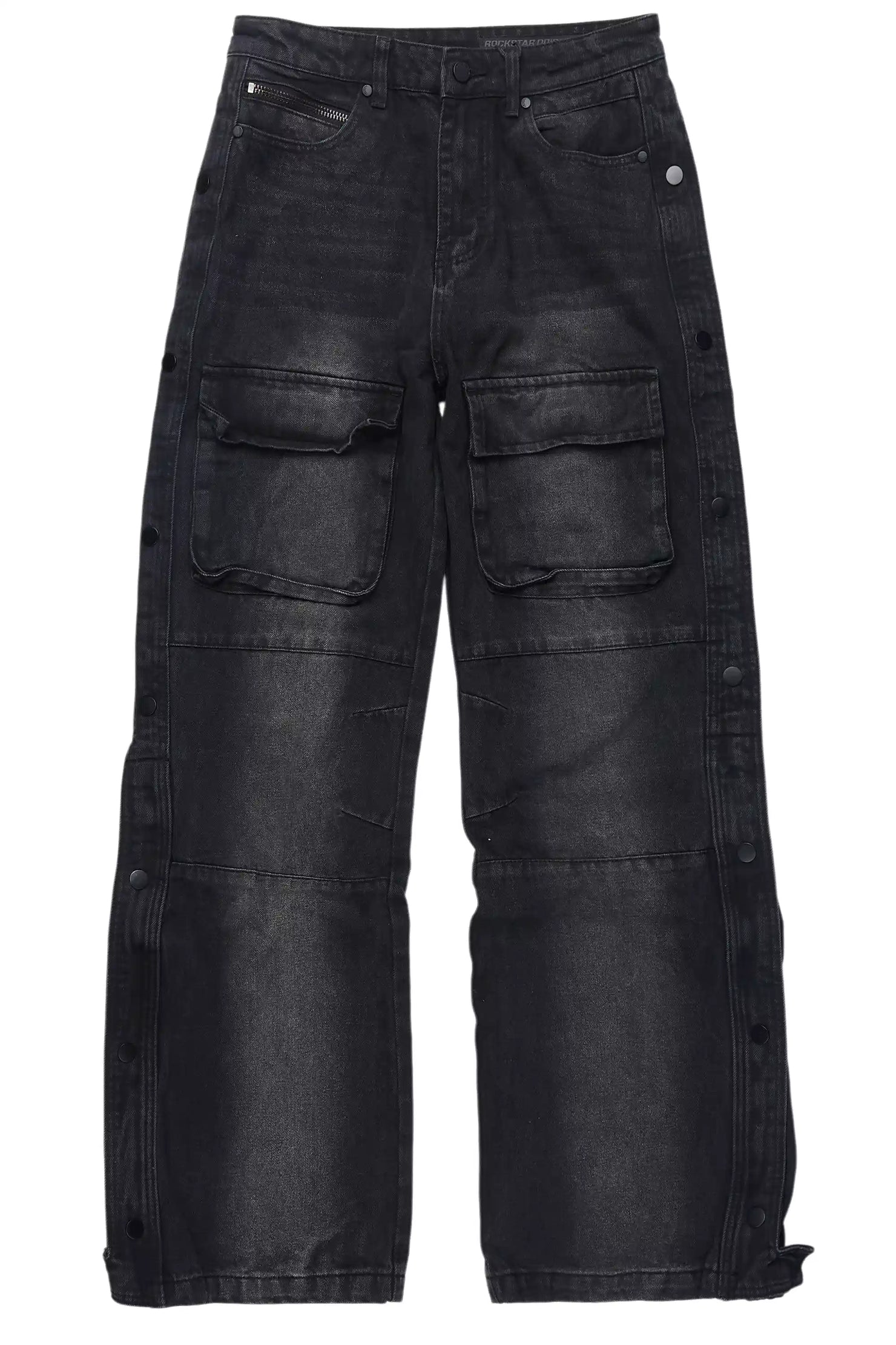 Yuri Dark Grey Stacked Cargo Flare Jean