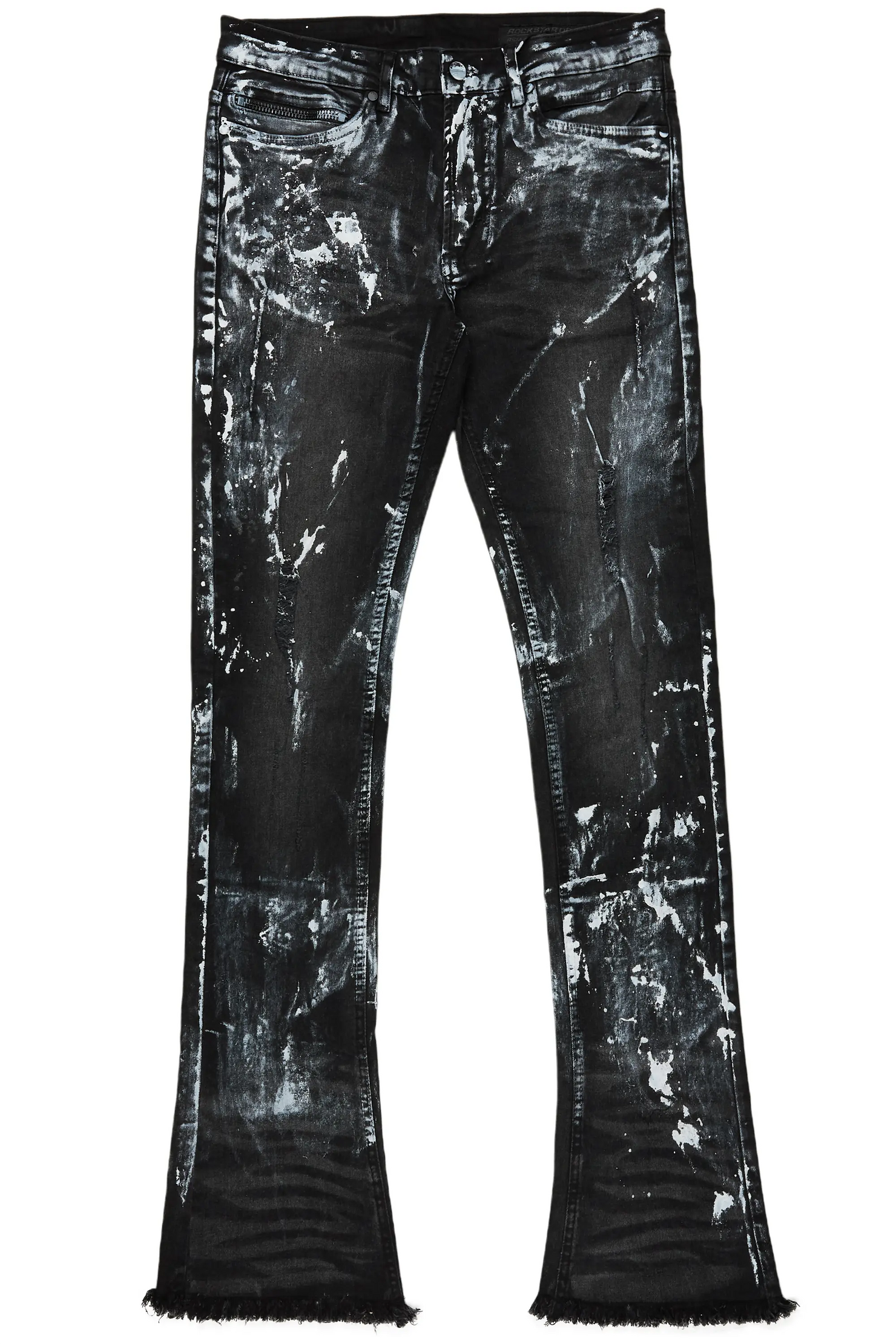 Cale Black Painter Stacked Flare Jean
