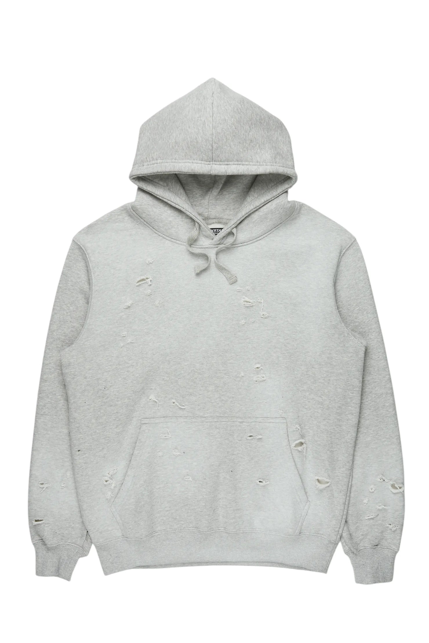 Baki Heather Grey Distressed Hoodie