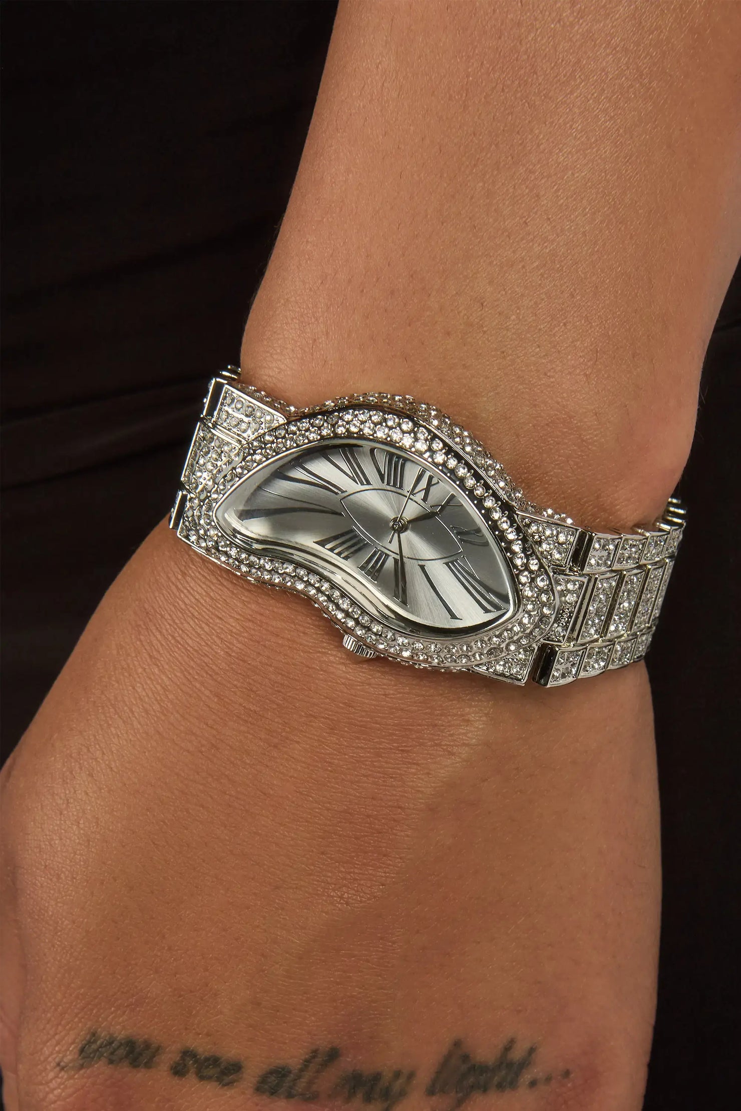 Ziva Silver Crystal Watch