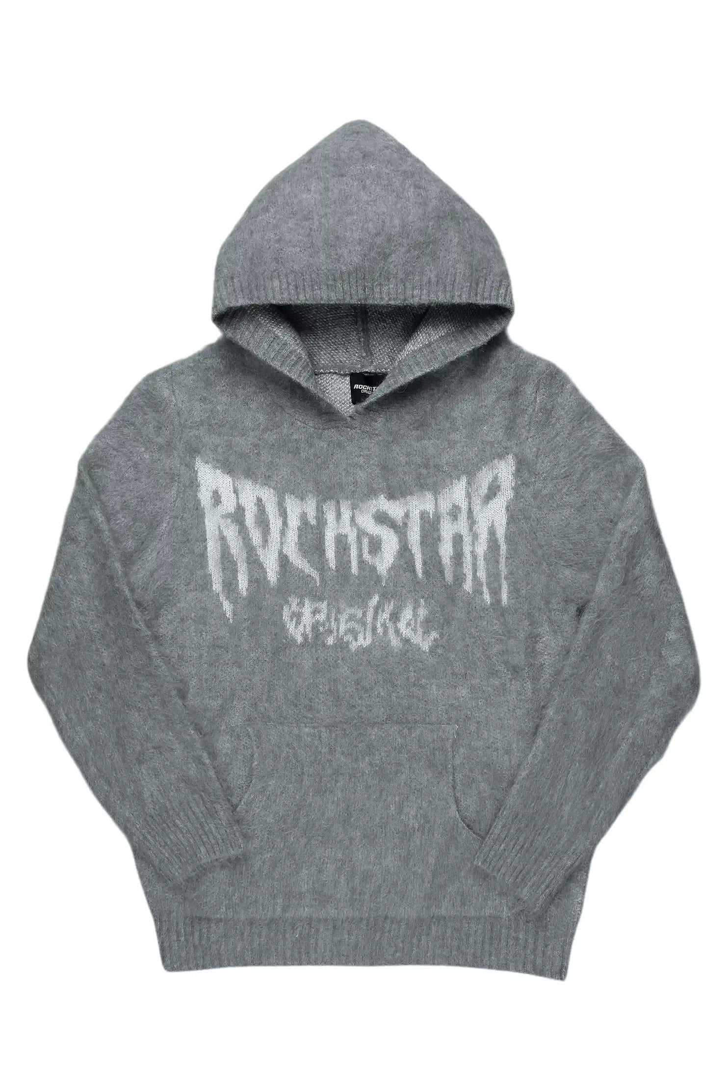 Andros Grey Graphic Knitted Hoodie
