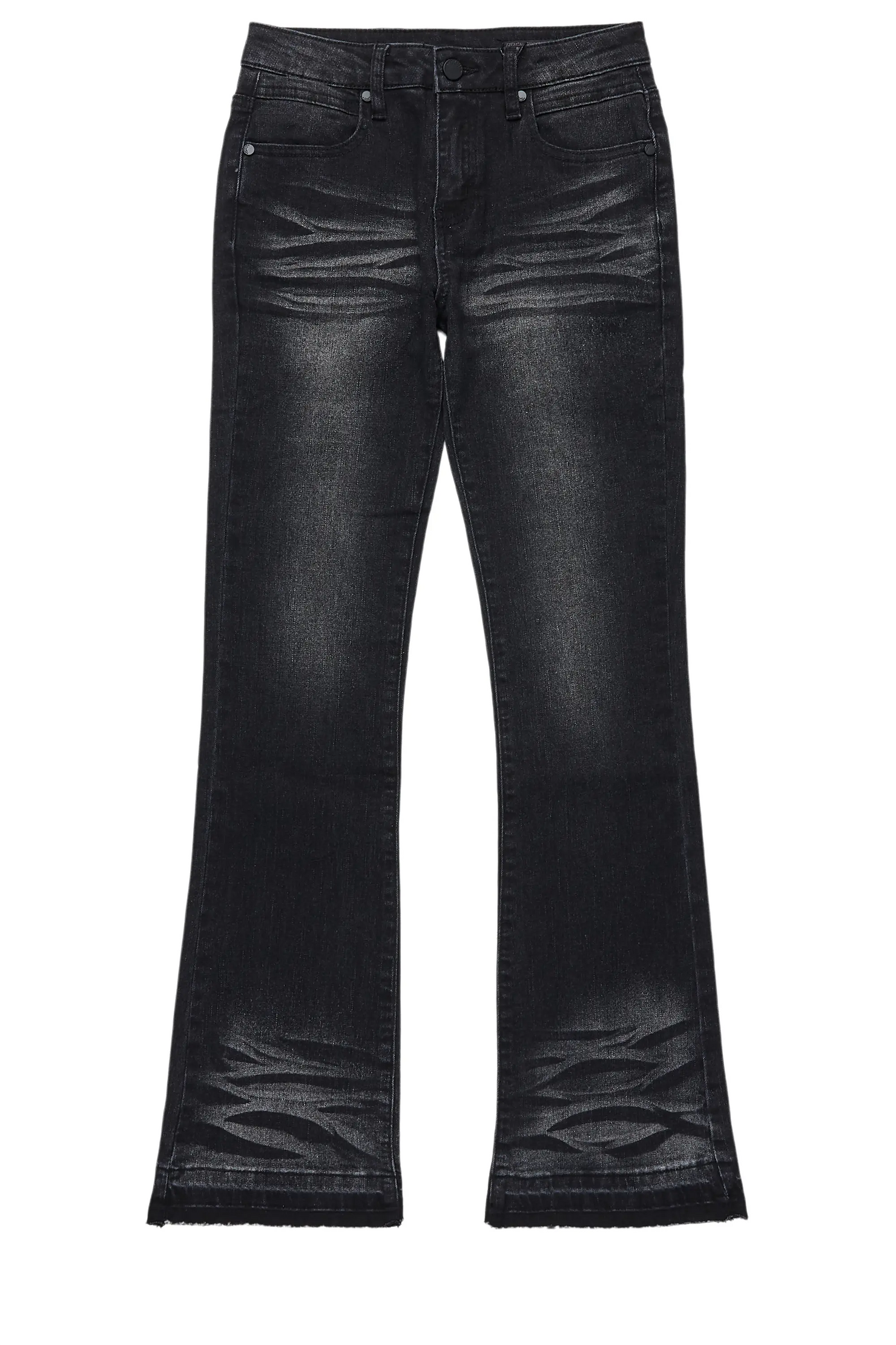 Boys Dag Dark Grey Stacked Flare Jean