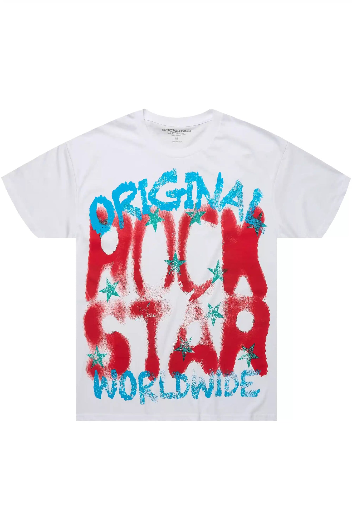 Xaerys White/Red Oversized Graphic T-Shirt
