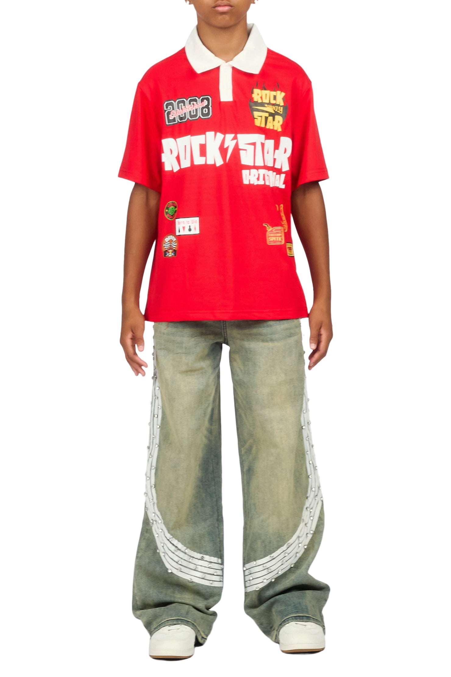 Boys Zayven Tint Blue Baggy Fit Jean