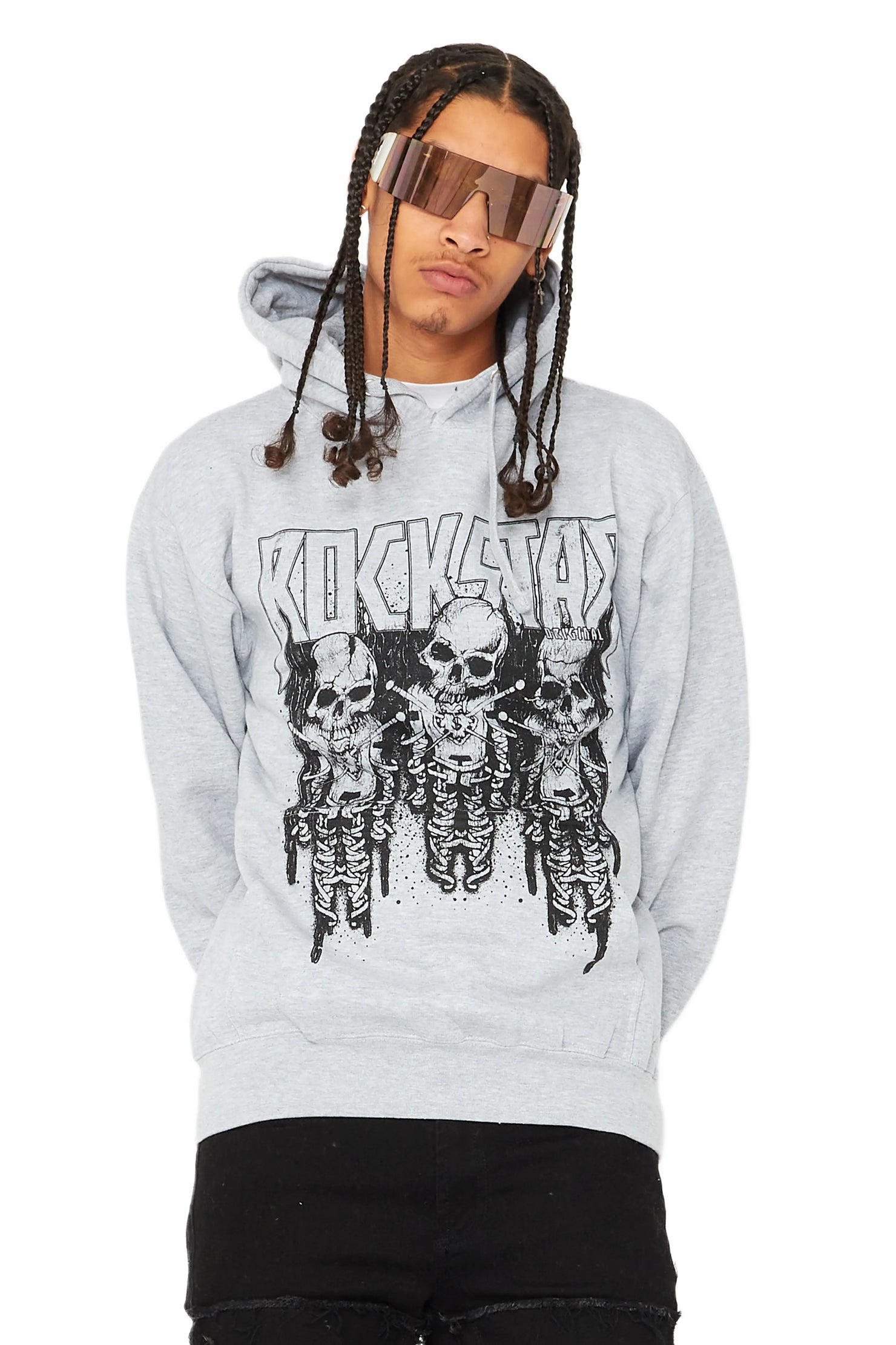 Sabbath Grey Graphic Printed Hoodie