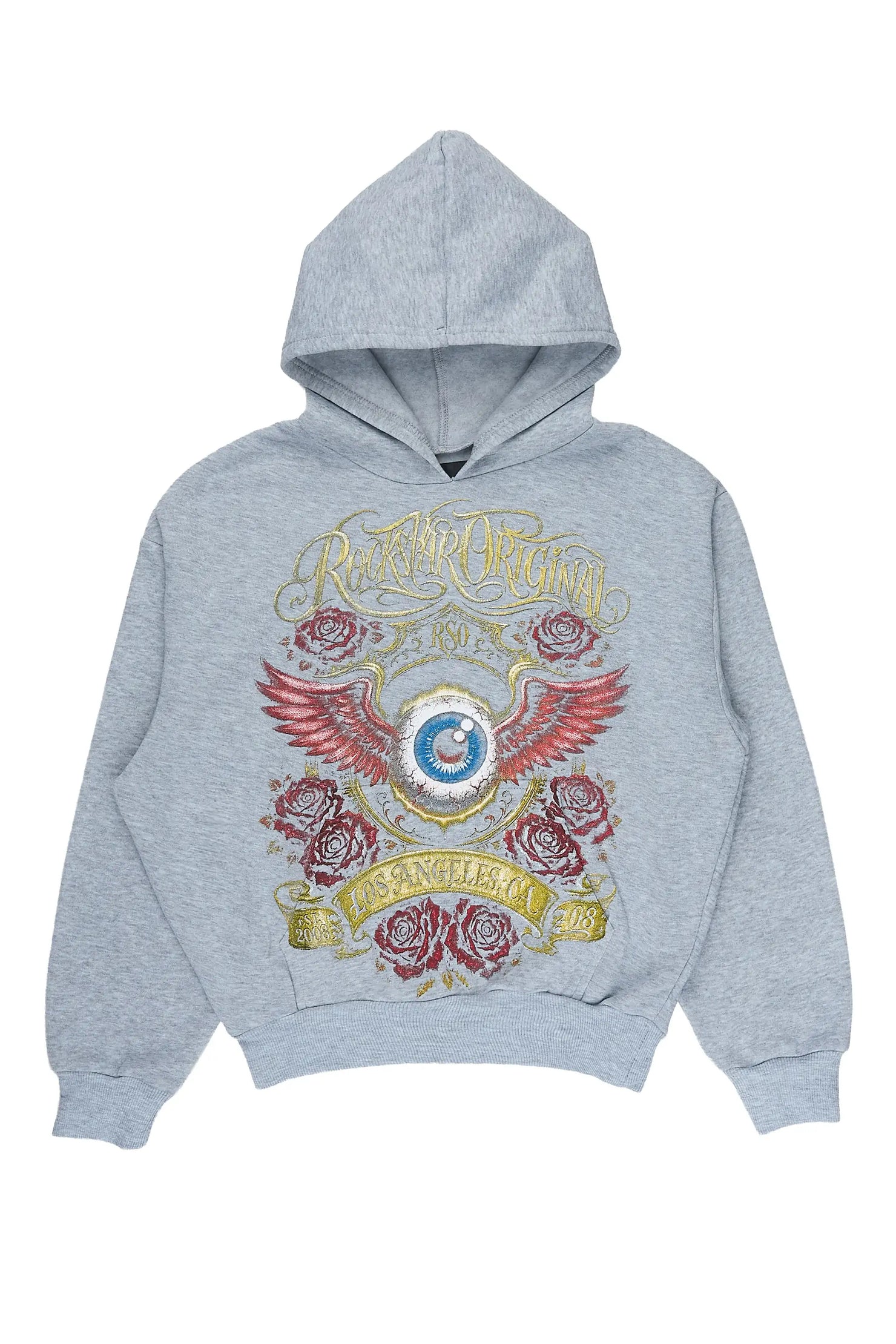 Girls Palady Heather Grey Graphic Hoodie