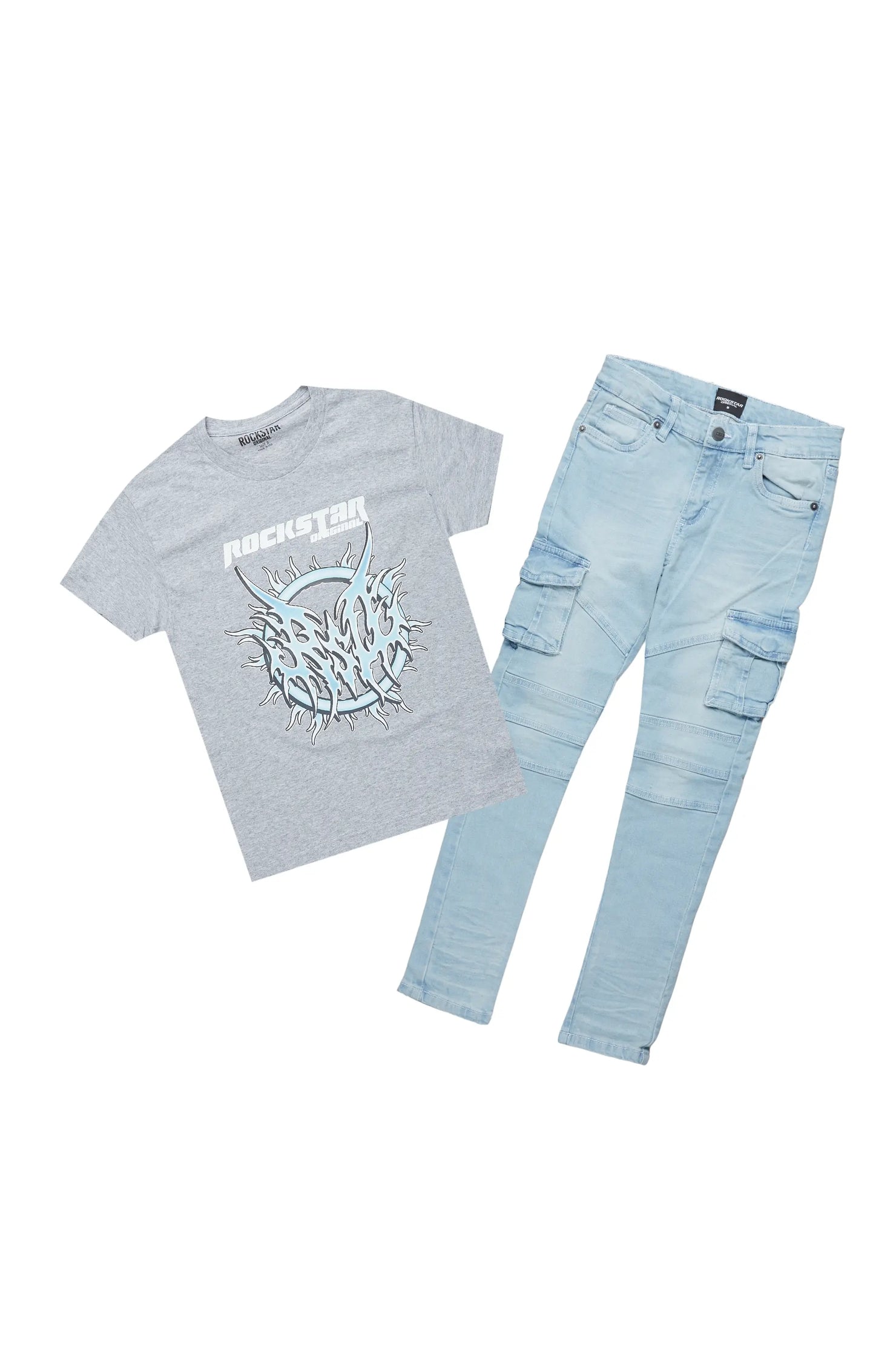 Boys Ware Grey T-Sihrt/Cargo Jean Set