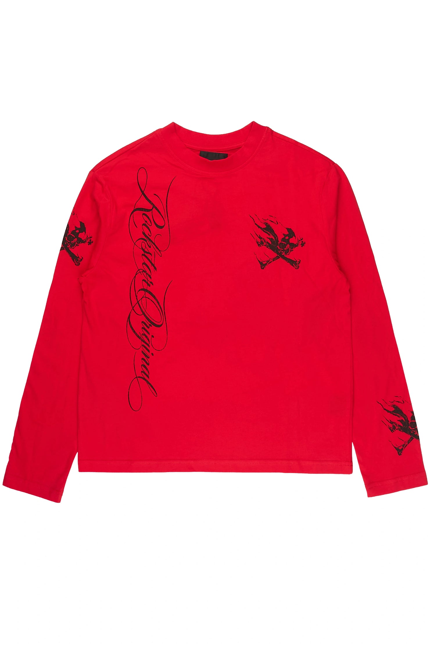 Boys Cobain Red/Black Long Sleeve Graphic T-Shirt