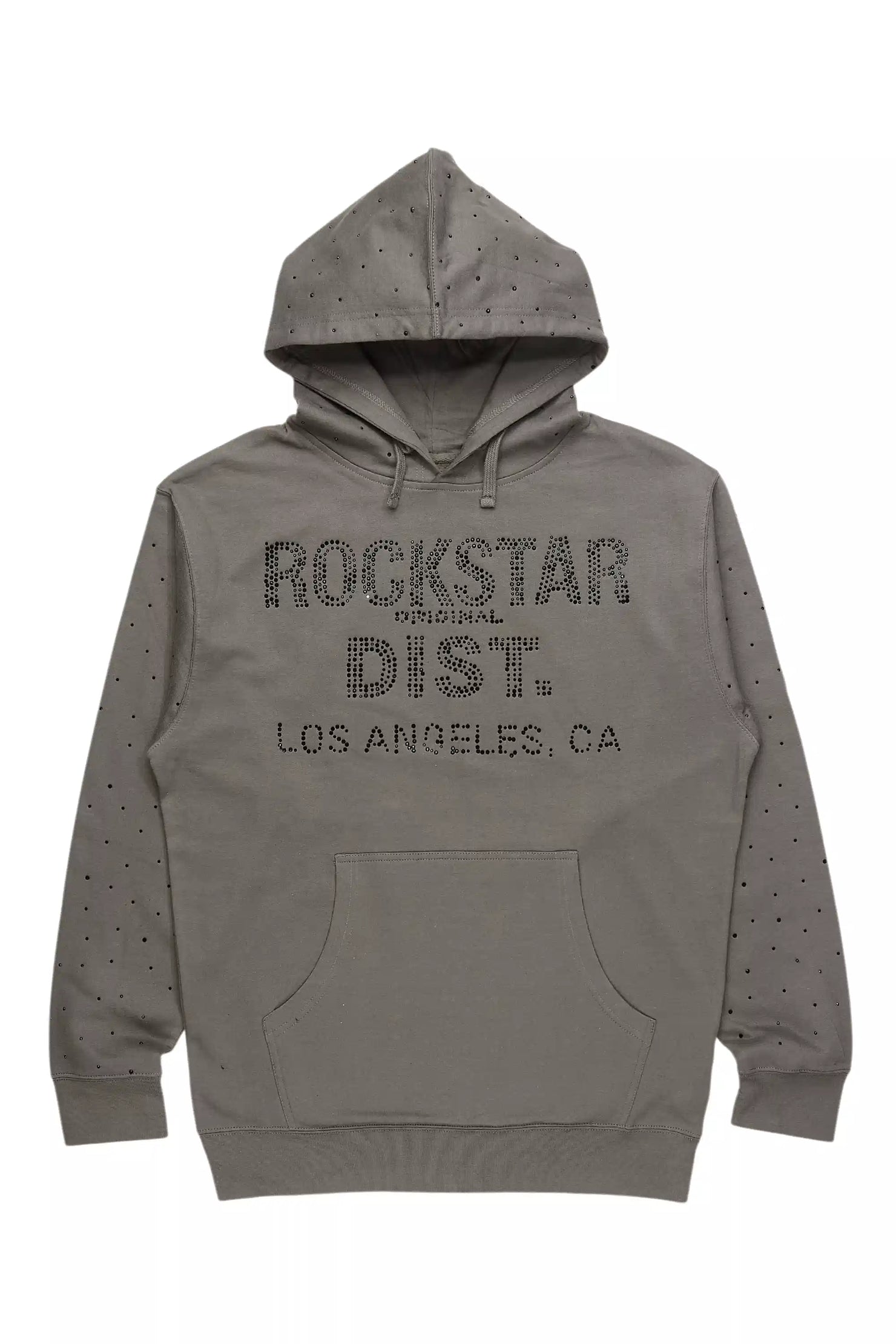 Thryll Heather Grey/Black Rhinestone Graphic Hoodie
