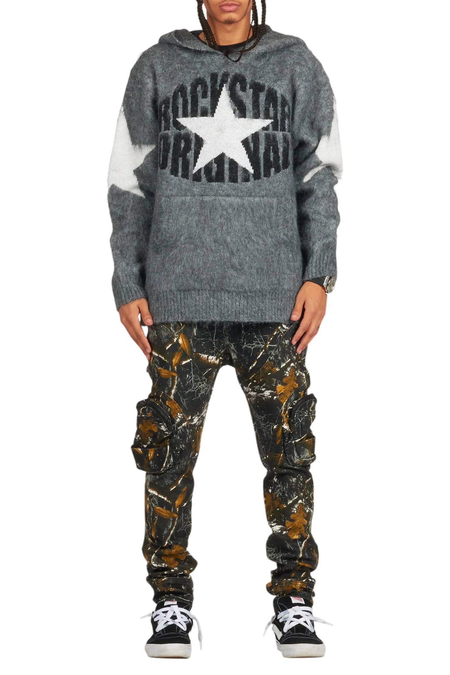 Slvion Black Tree Camo Skinny Fit Jean