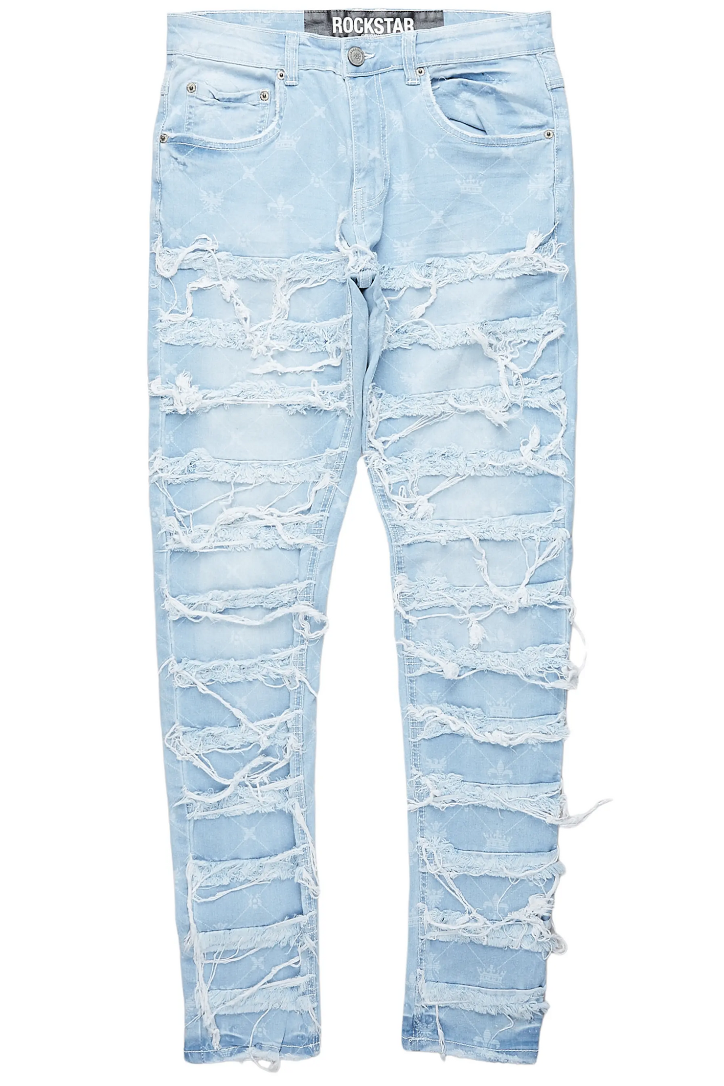 Pasha Light Blue Slim Fit Frayed Jean