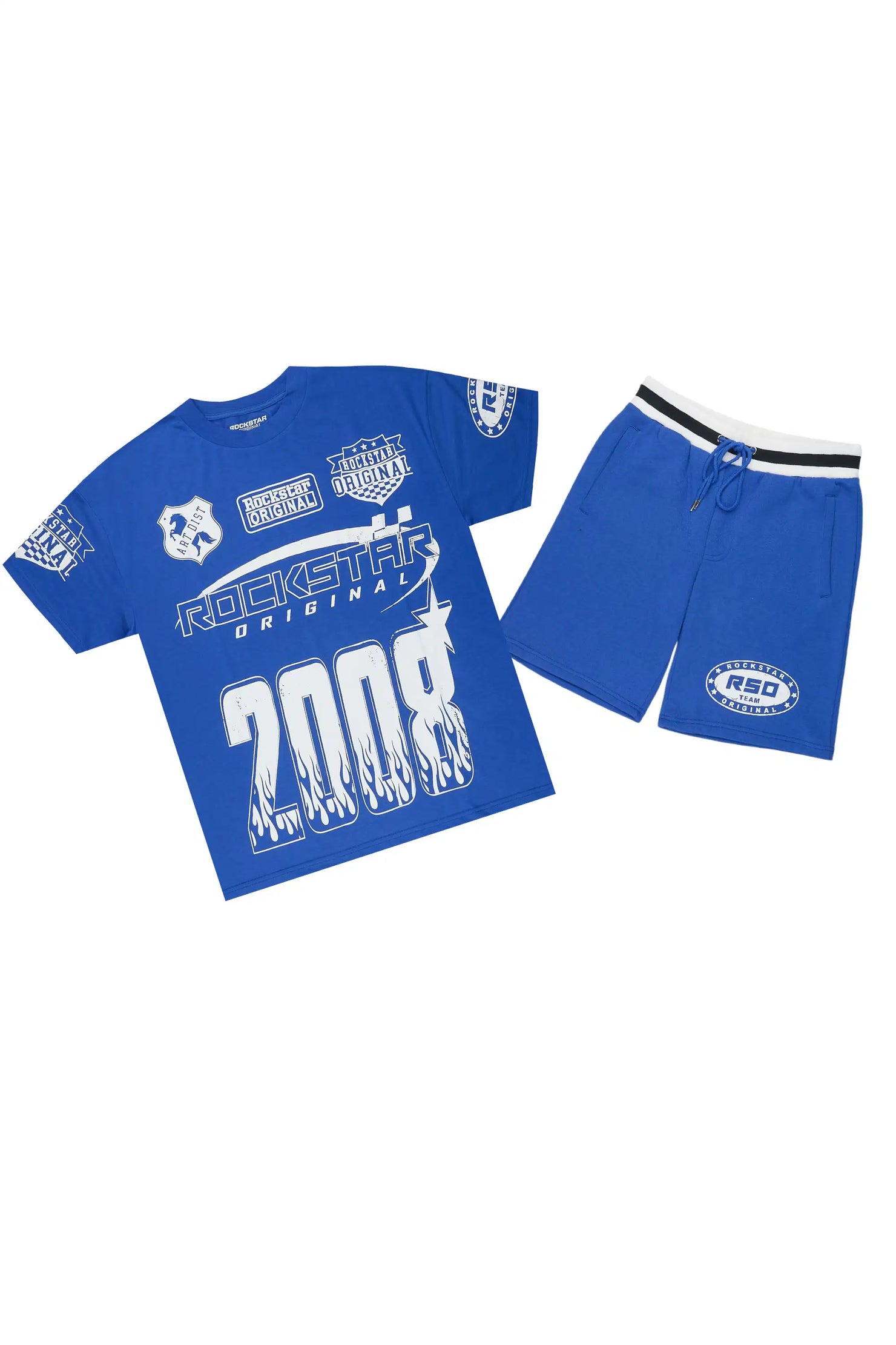 Amos Royal Blue Graphic T-Shirt Short Set