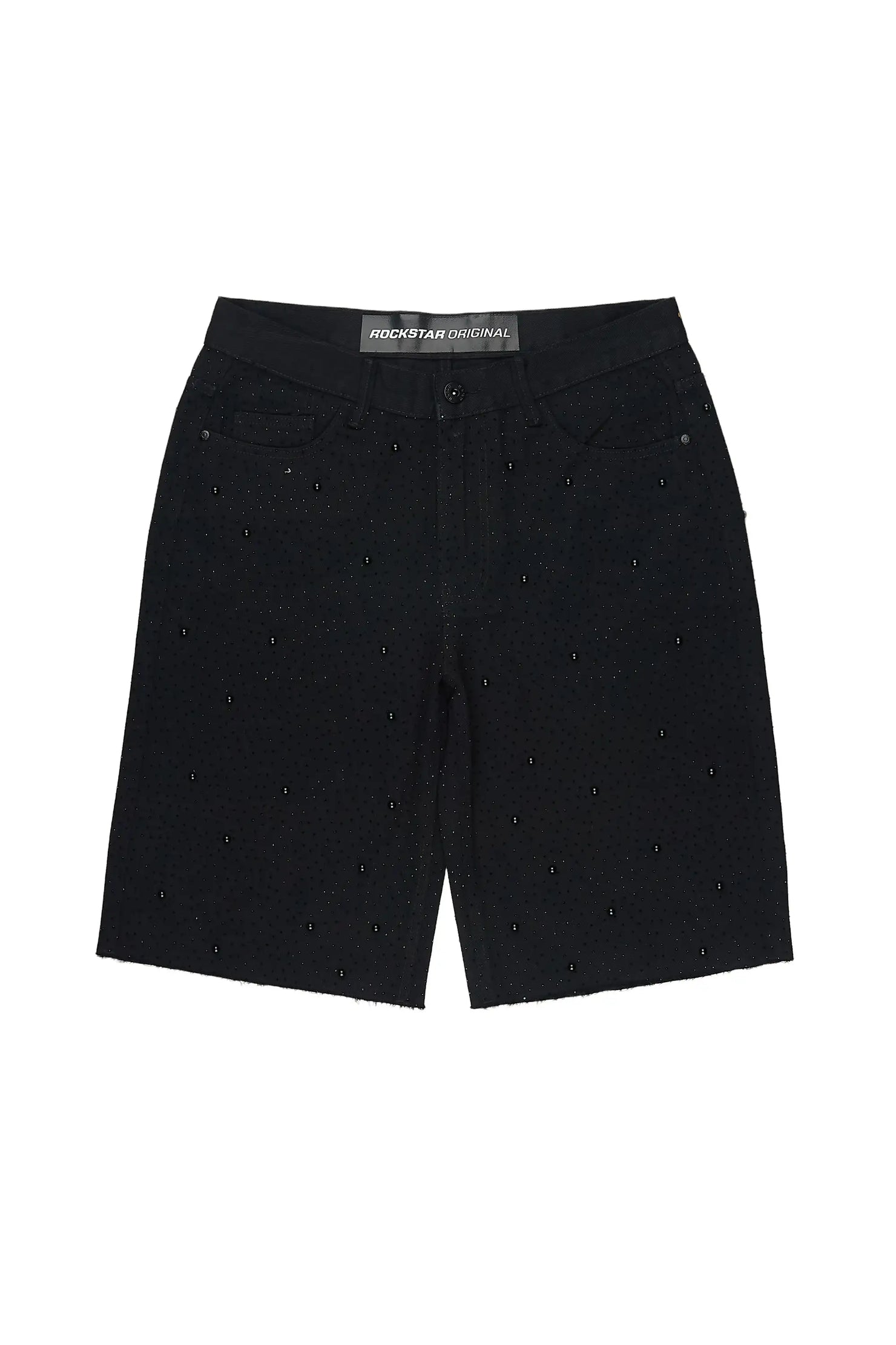 Sherrod Black Rhinestones Denim Short